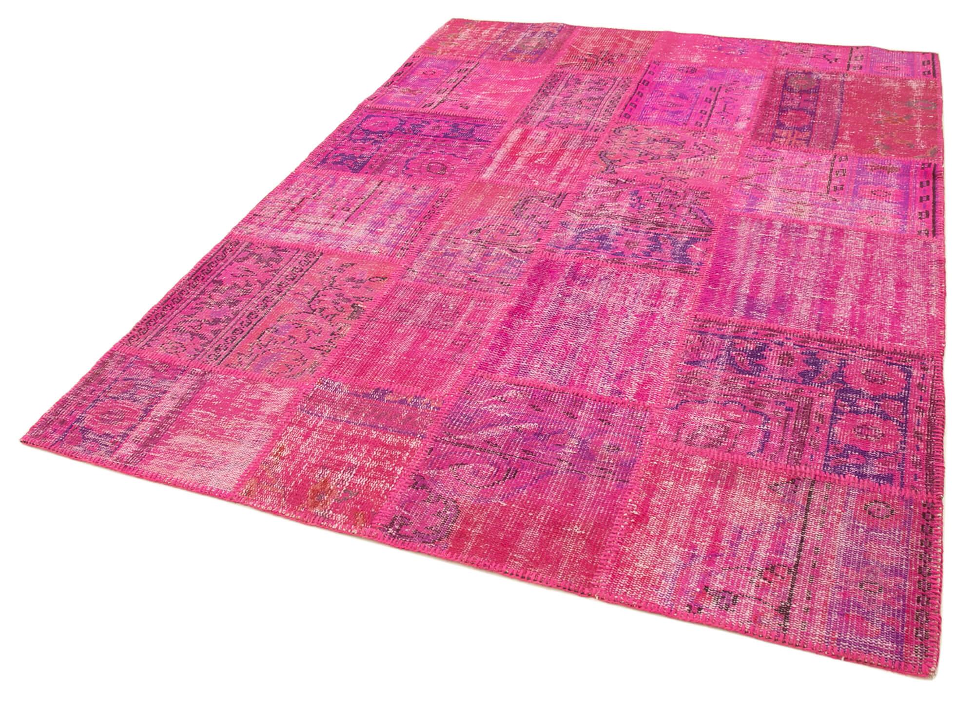 6 x 8 Pink Patchwork Rug - 2630