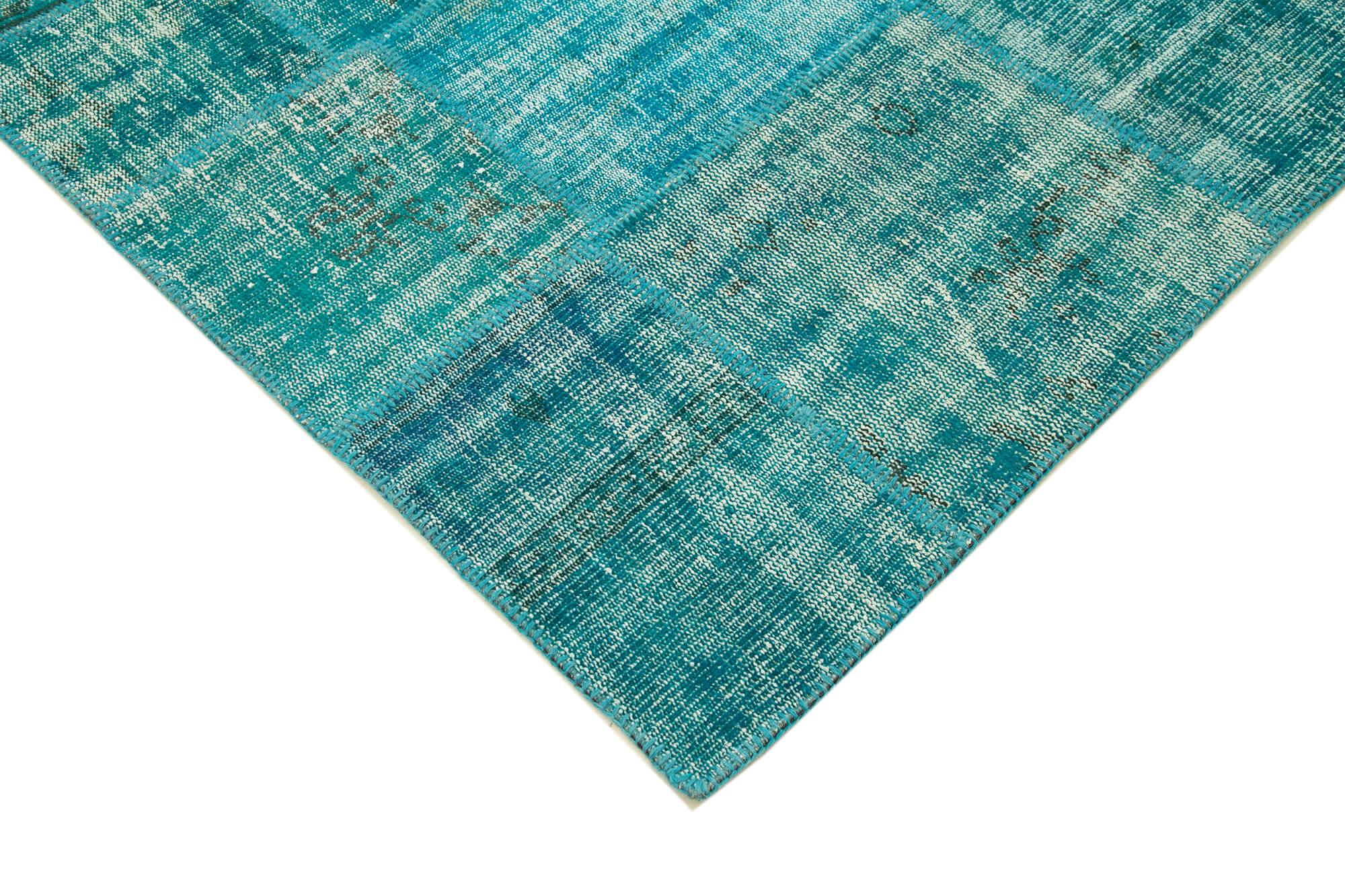 6 x 8 Turquoise Patchwork Rug - 2631