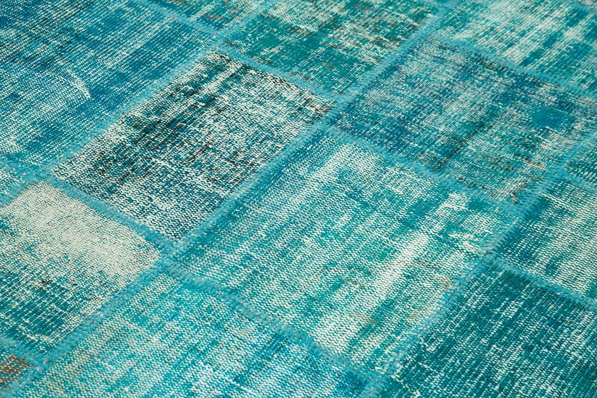 6 x 8 Turquoise Patchwork Rug - 2631