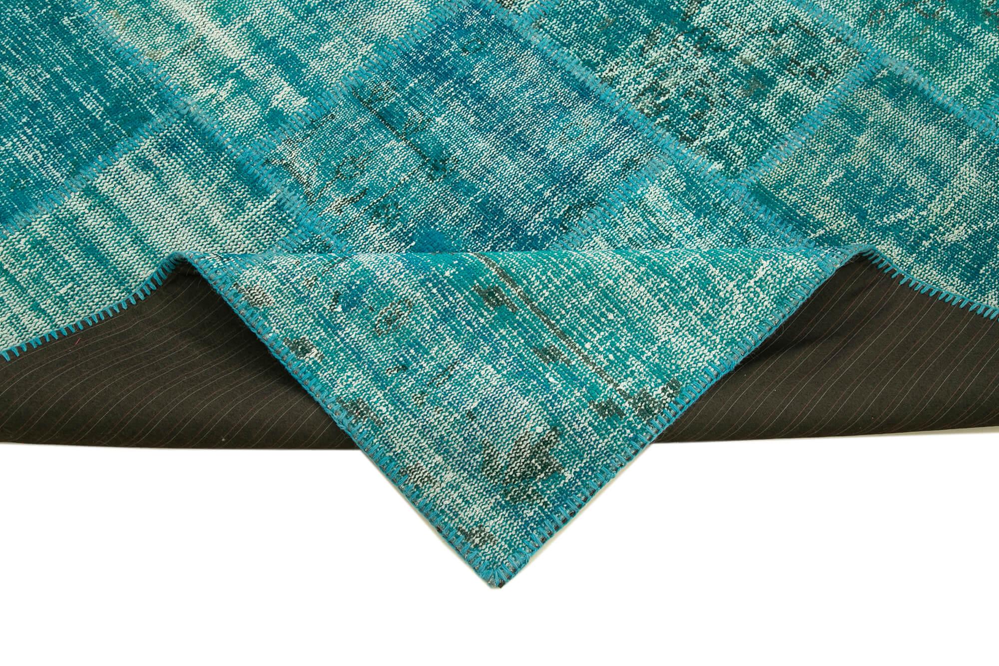 6 x 8 Turquoise Patchwork Rug - 2631