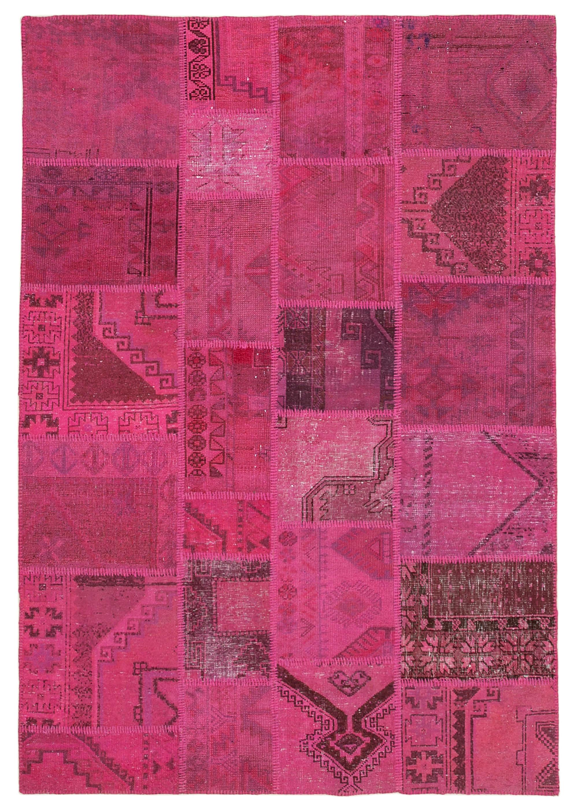 6 x 8 Pink Patchwork Rug - 2632