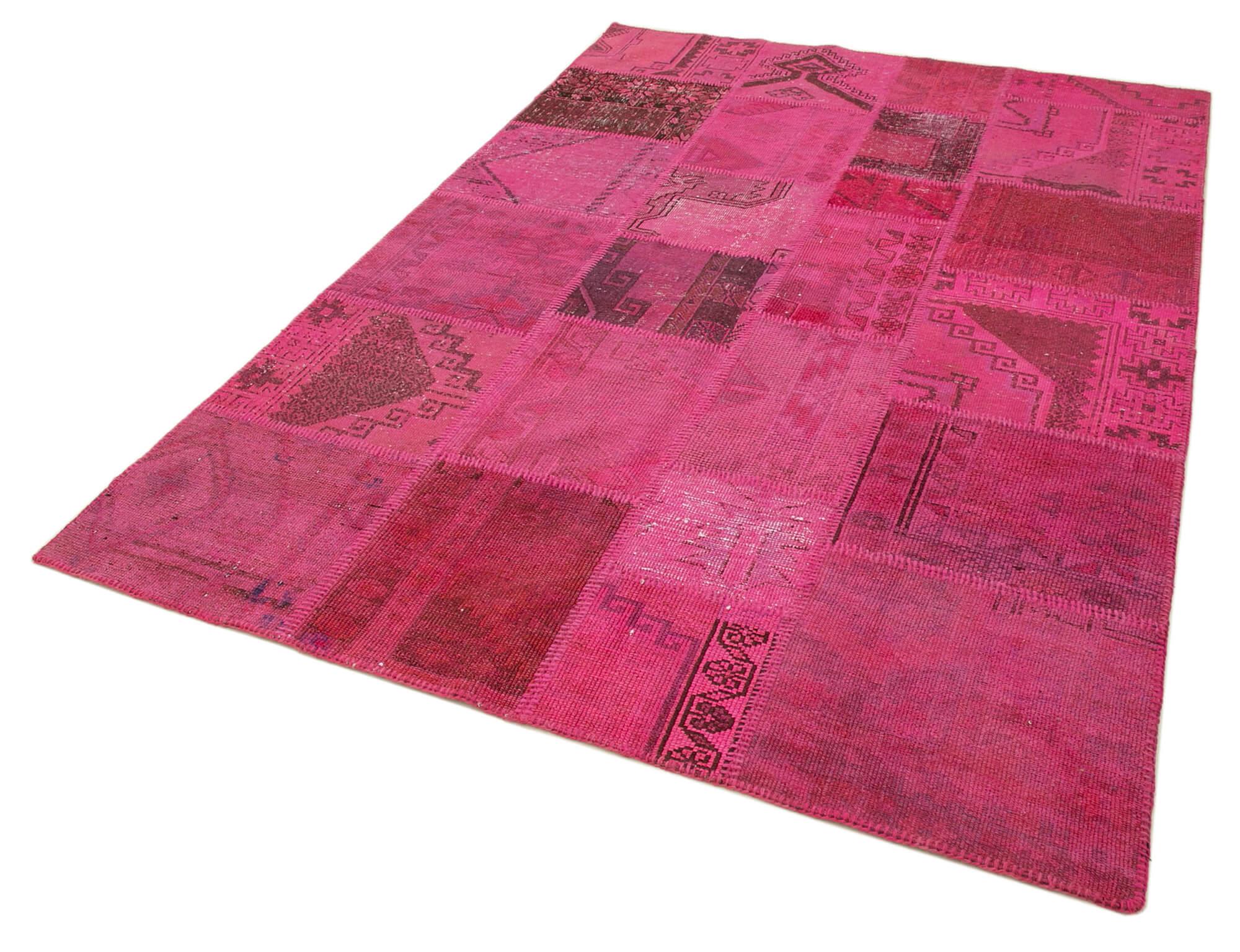 6 x 8 Pink Patchwork Rug - 2632