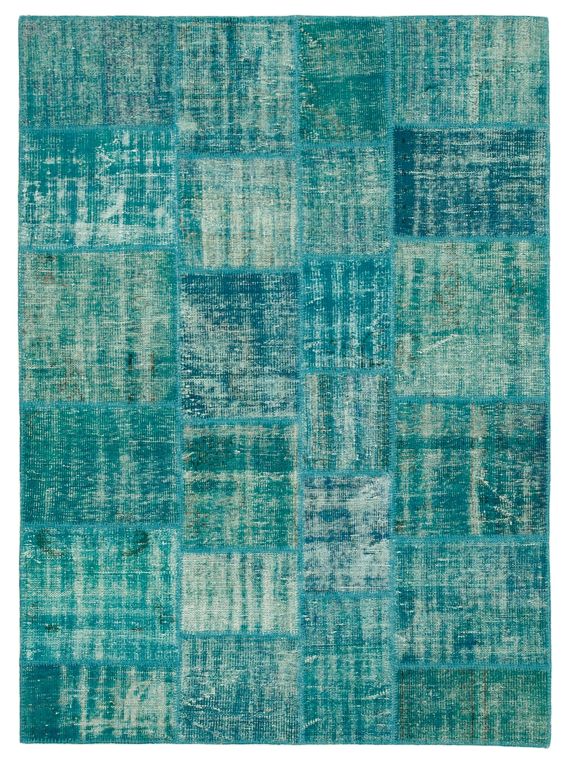 6 x 8 Turquoise Patchwork Rug - 2633