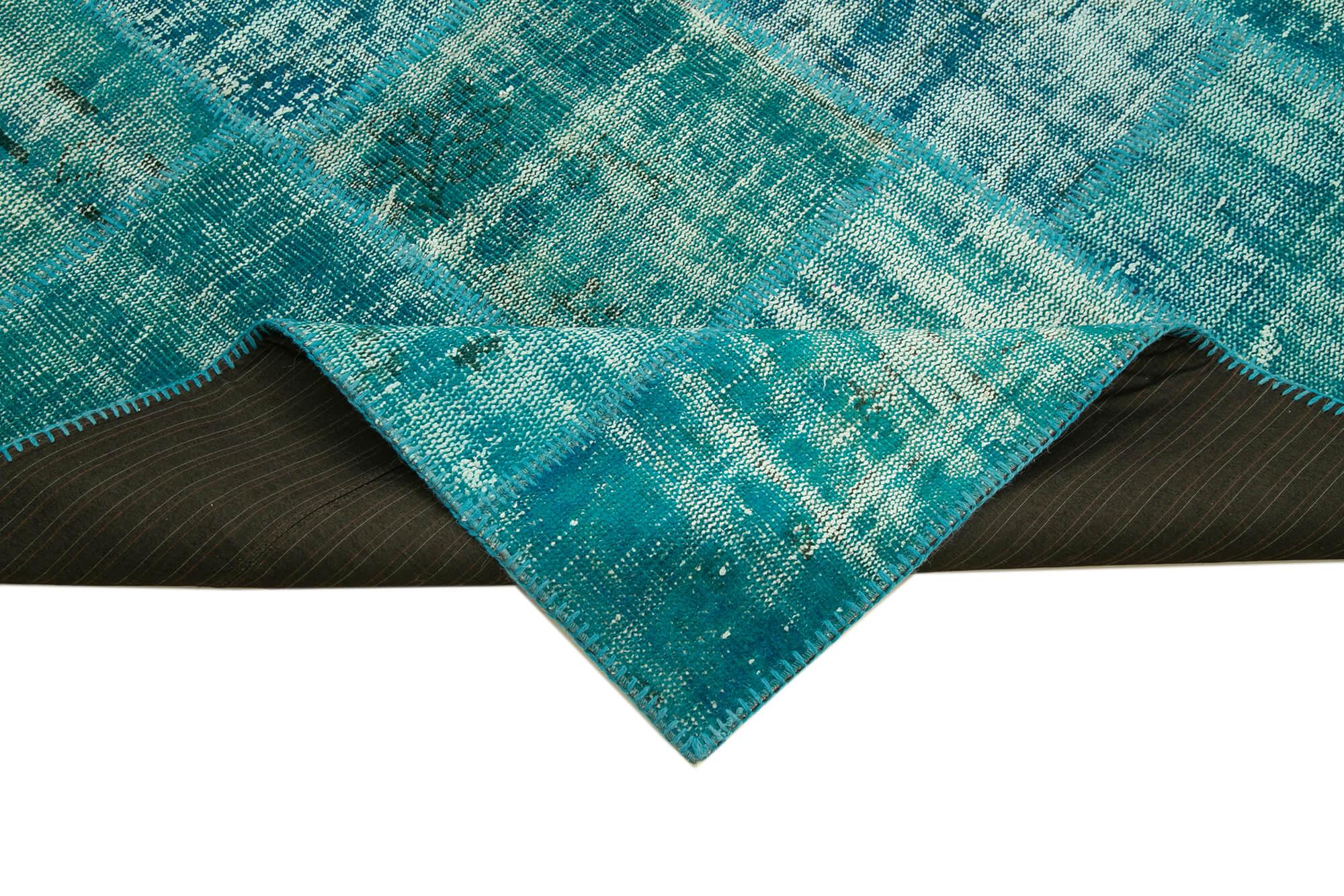 6 x 8 Turquoise Patchwork Rug - 2633