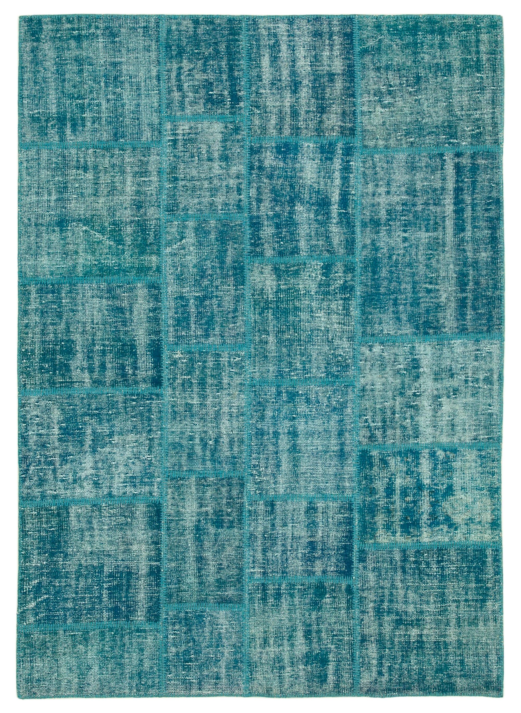 6 x 8 Turquoise Patchwork Rug - 2634