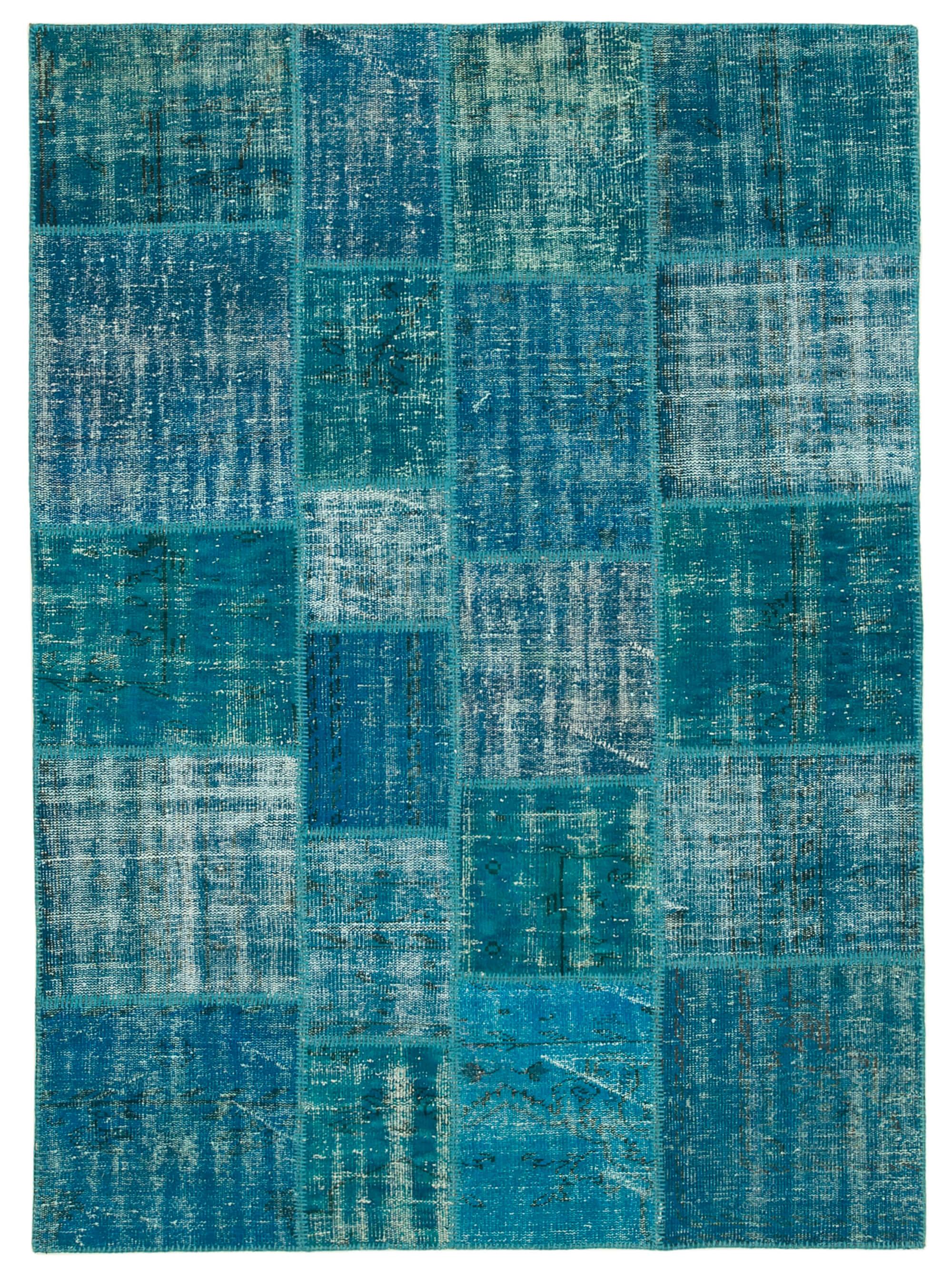 6 x 8 Turquoise Patchwork Rug - 2635