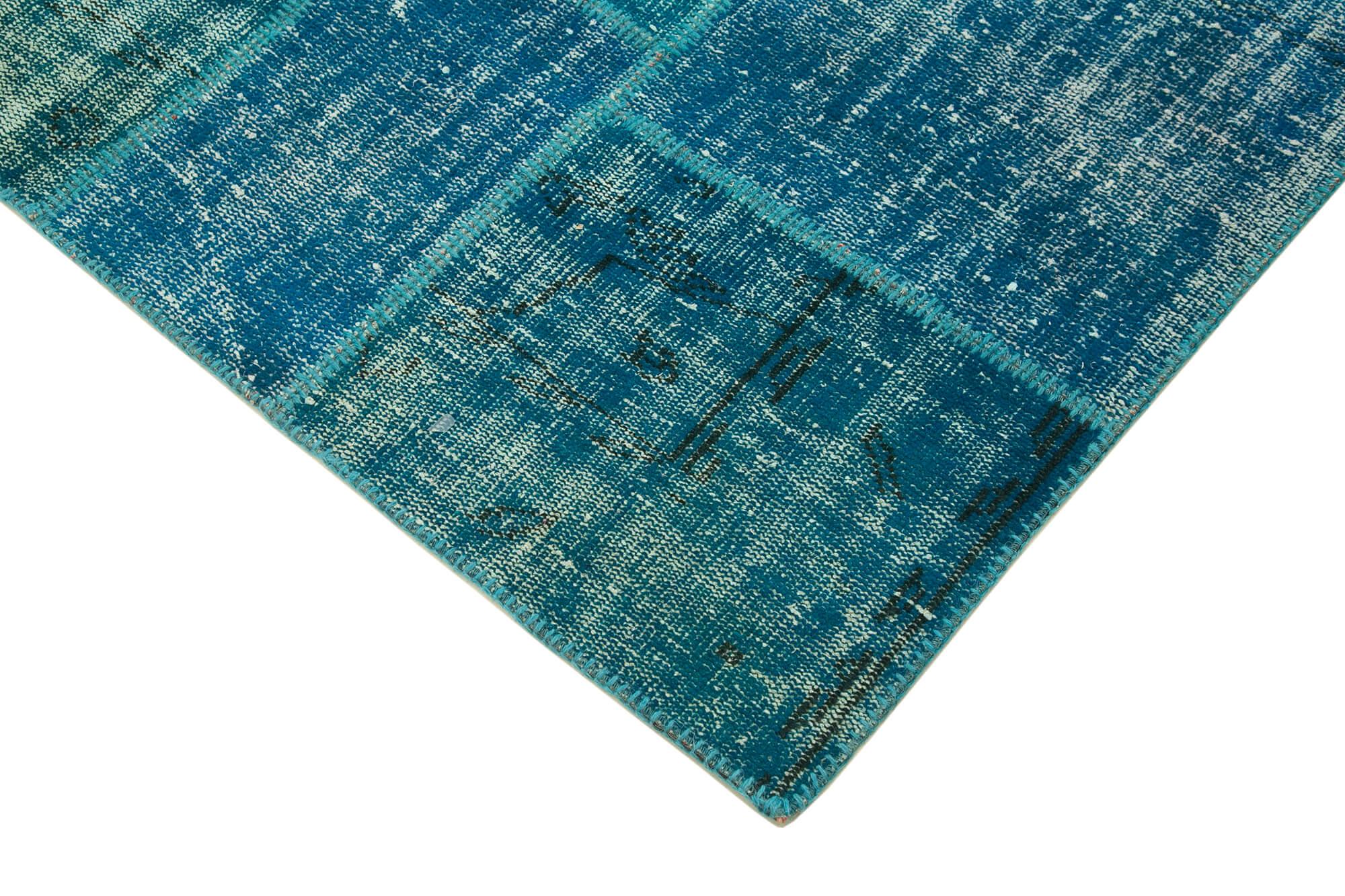 6 x 8 Turquoise Patchwork Rug - 2635