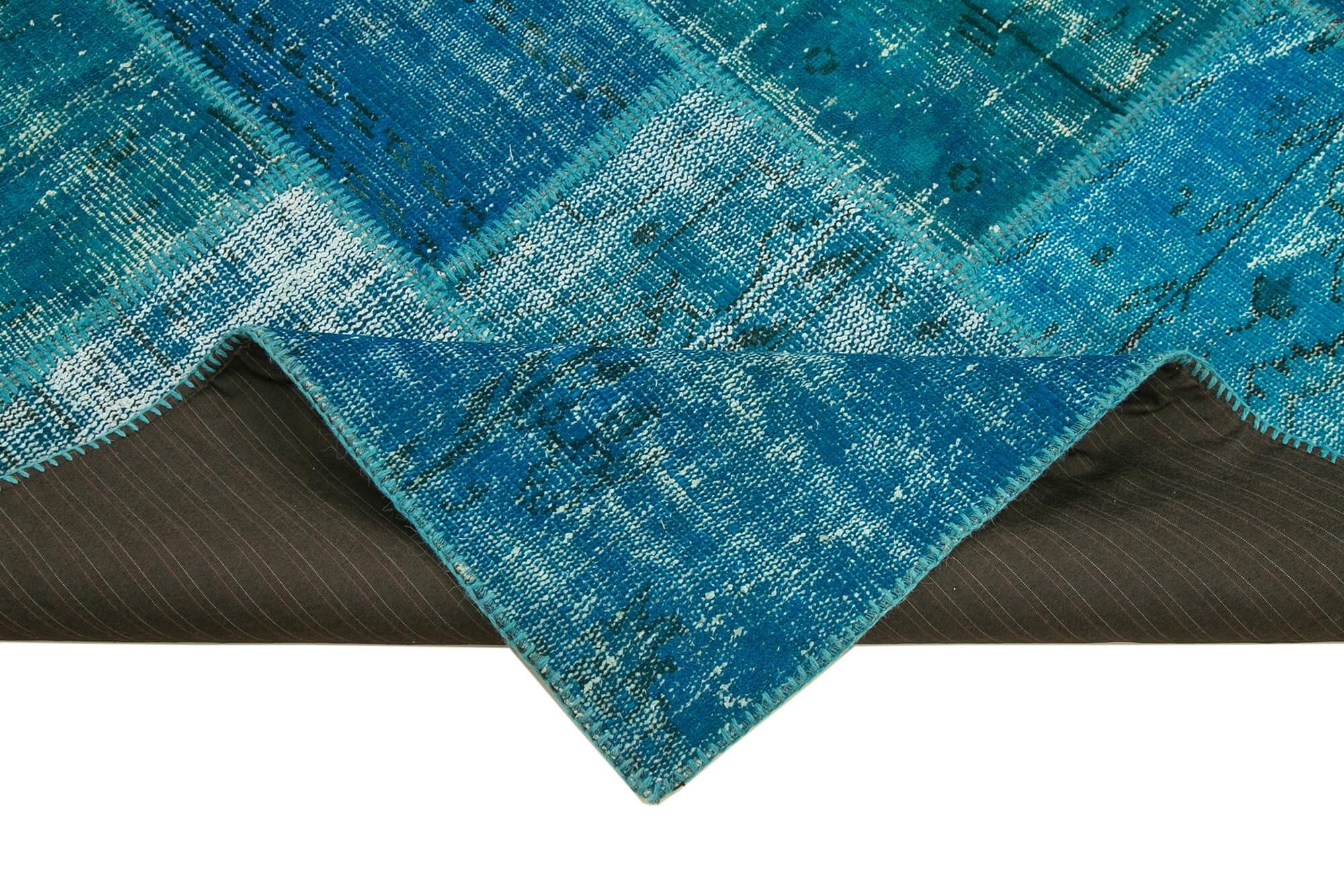 6 x 8 Turquoise Patchwork Rug - 2635