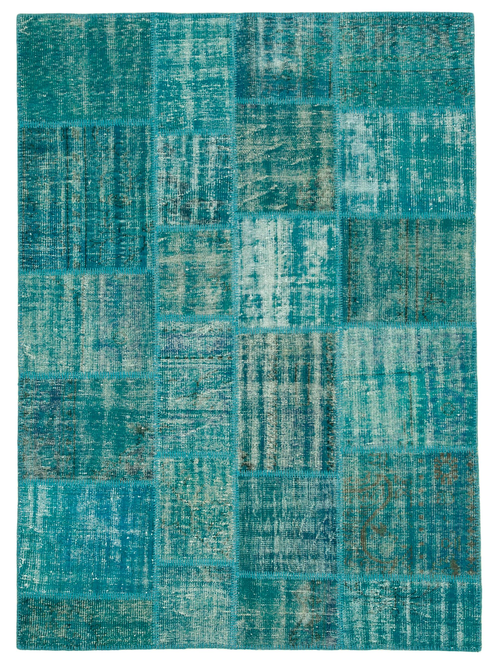 6 x 8 Turquoise Patchwork Rug - 2636