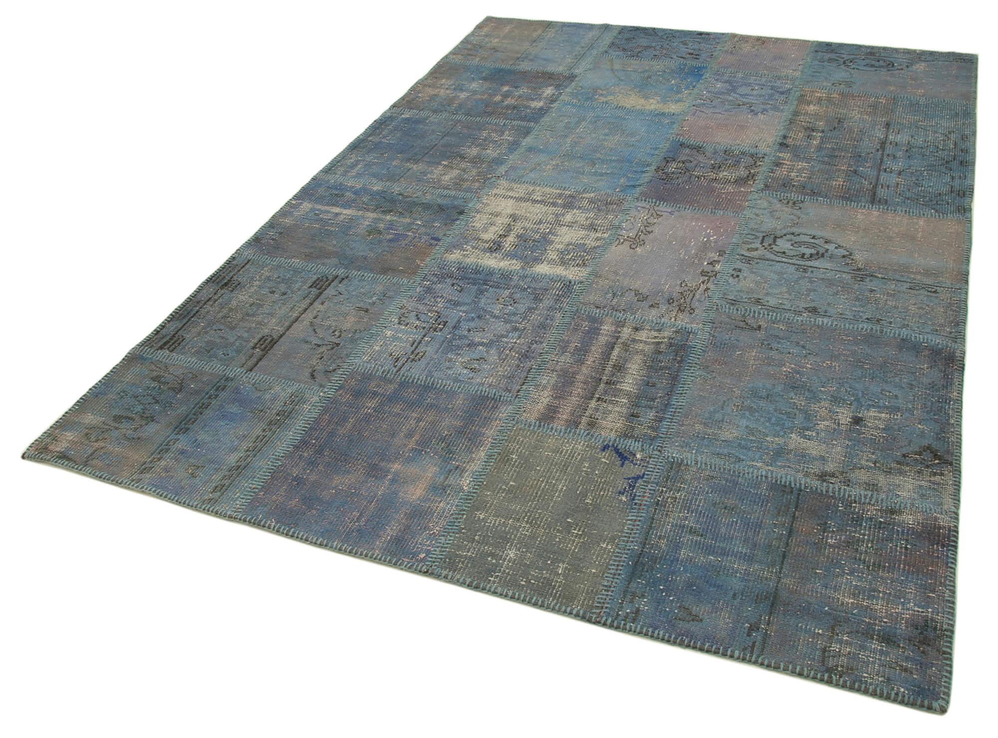 6 x 8 Blue Patchwork Rug - 2638