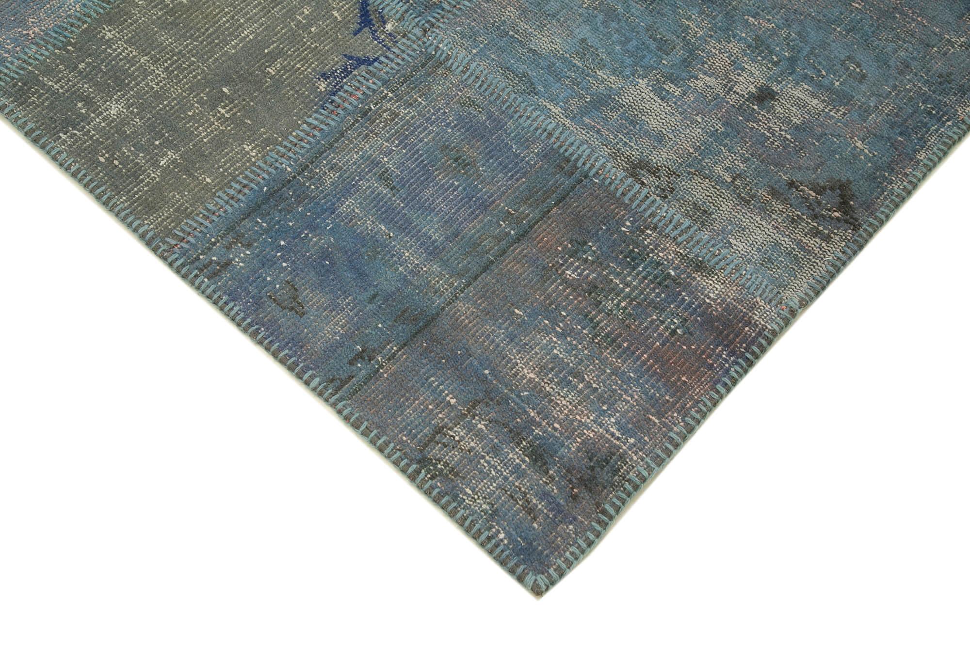 6 x 8 Blue Patchwork Rug - 2638