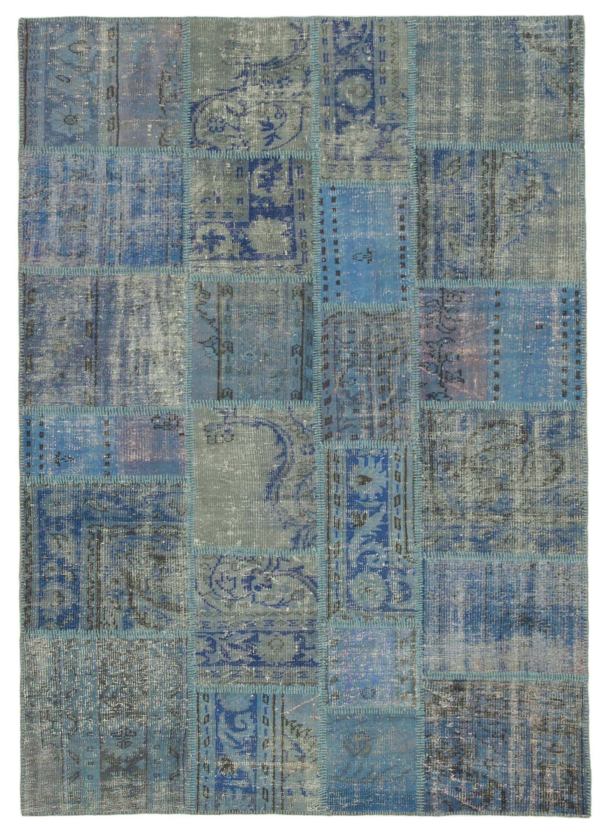 6 x 8 Blue Patchwork Rug - 2639