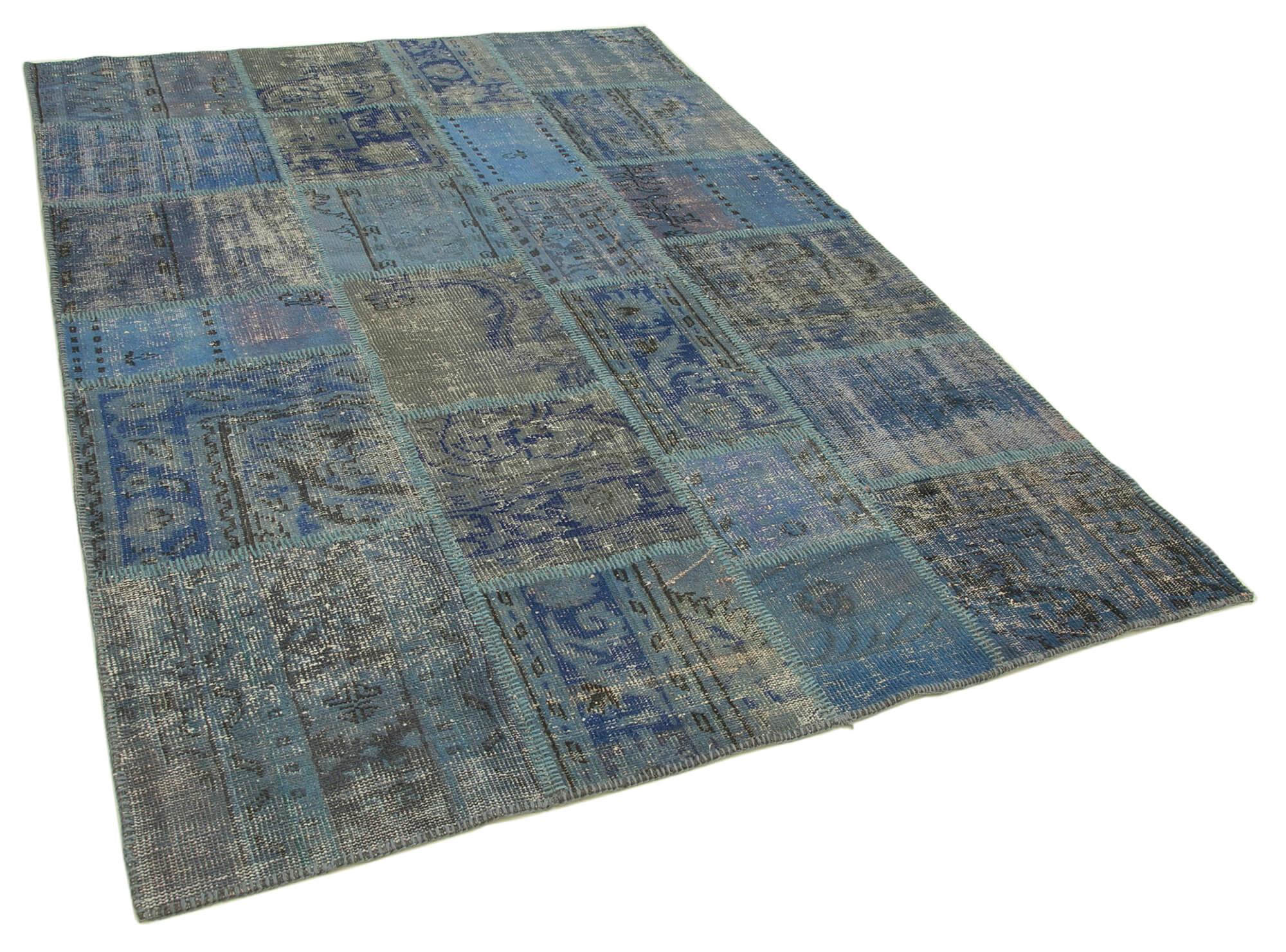 6 x 8 Blue Patchwork Rug - 2639