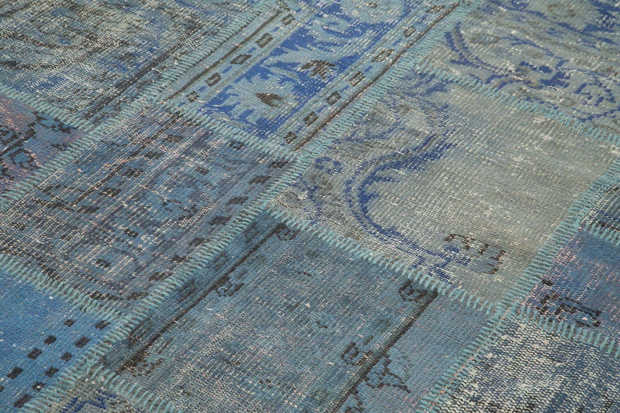 6 x 8 Blue Patchwork Rug - 2639