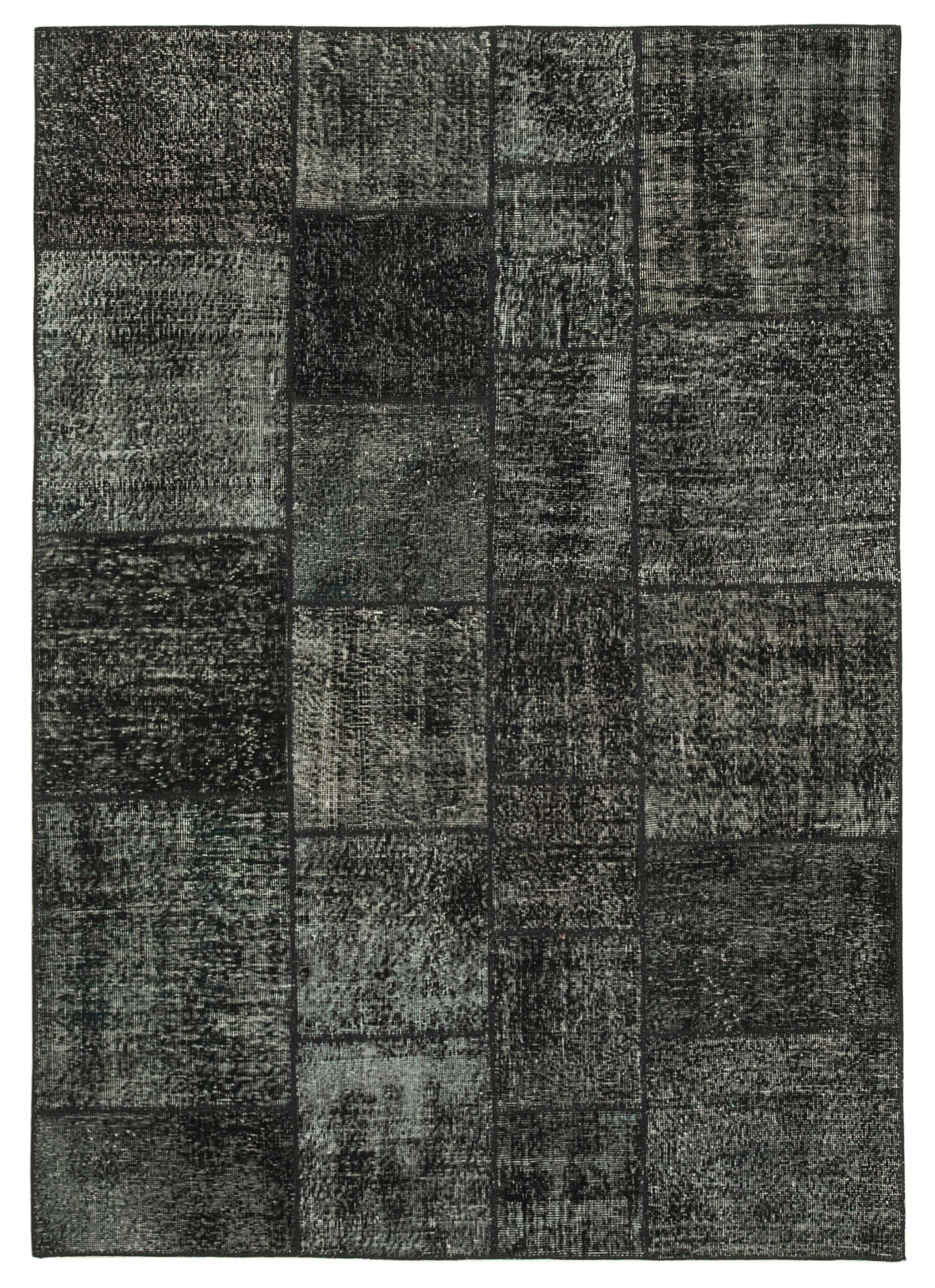 6 x 8 Black Patchwork Rug - 2640