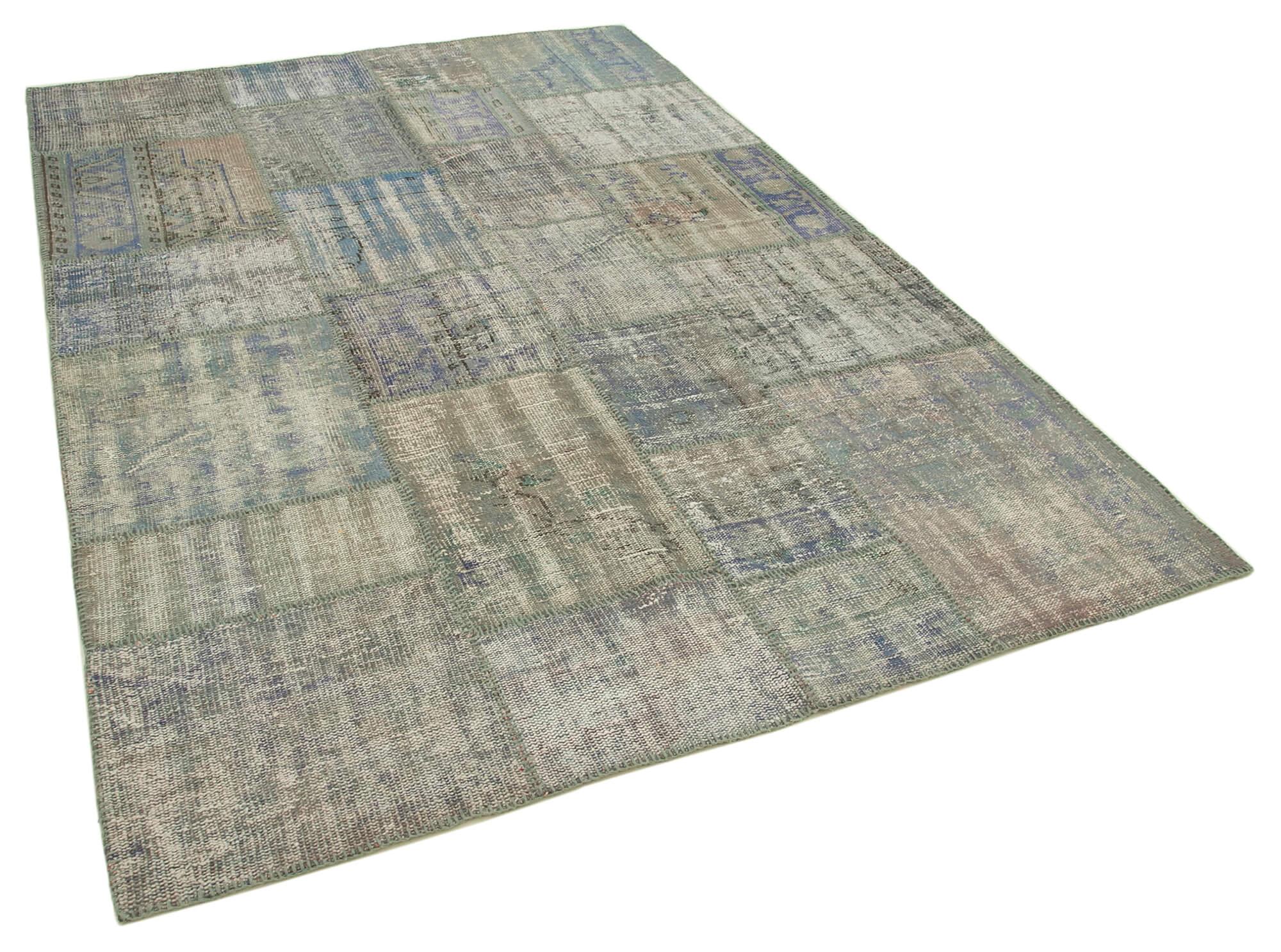 6 x 8 Grey Patchwork Rug - 2641