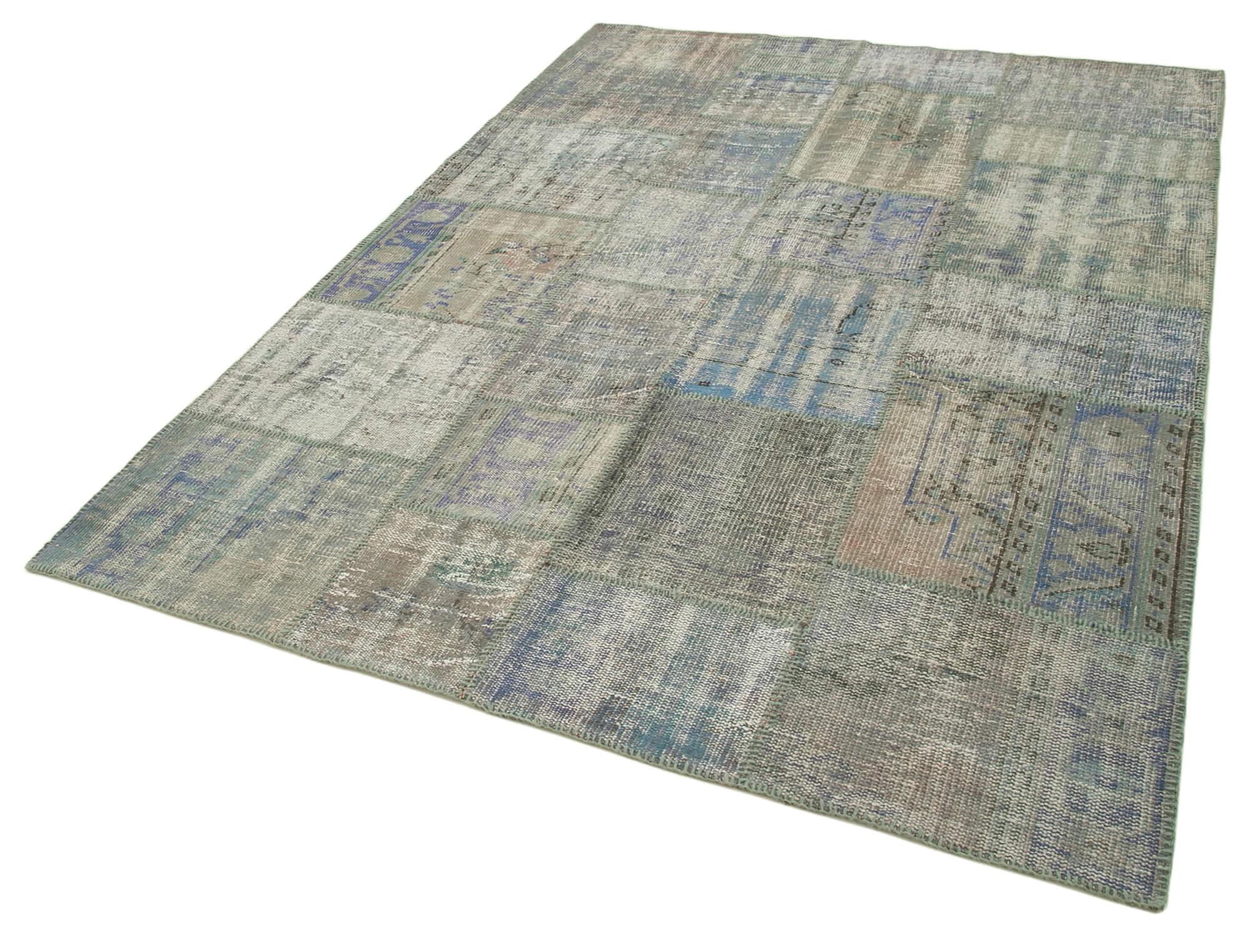 6 x 8 Grey Patchwork Rug - 2641