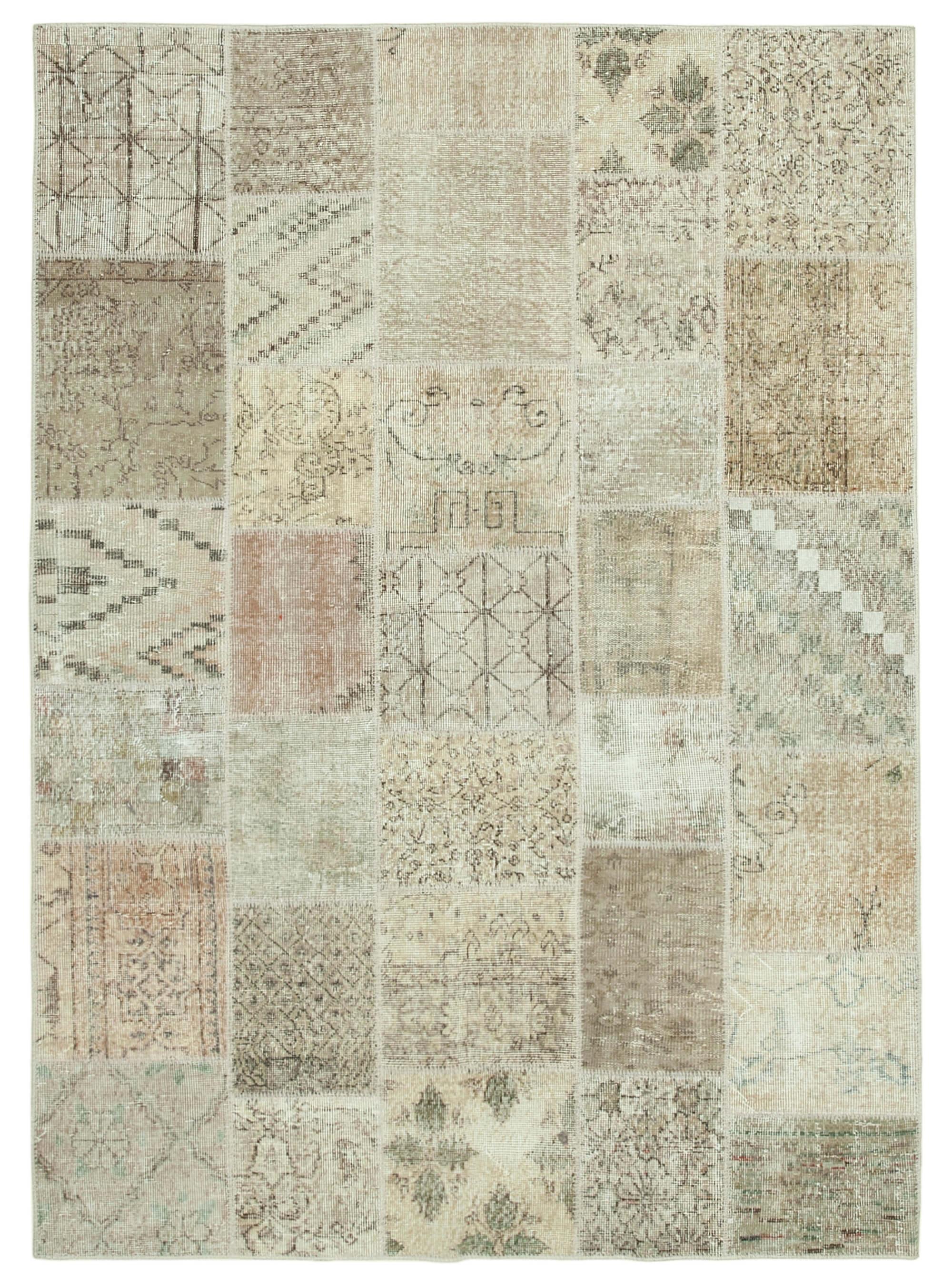 6 x 8 Beige Patchwork Rug - 2646