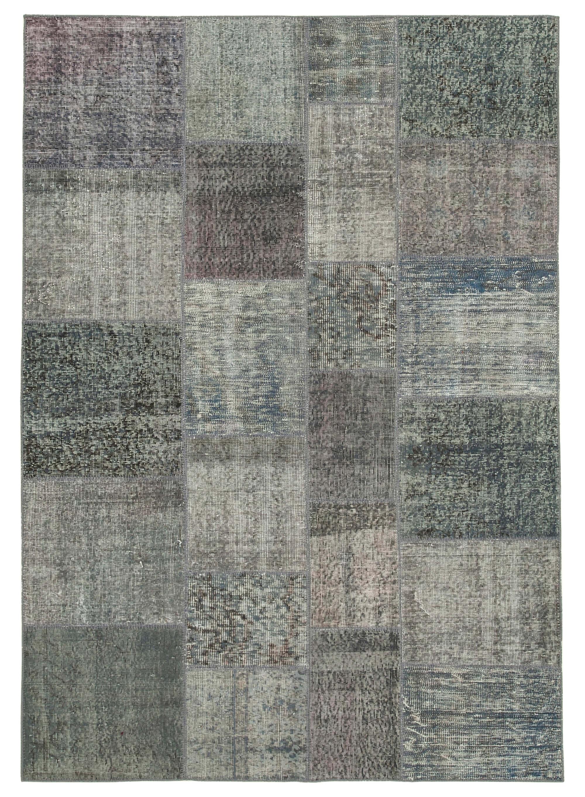 6 x 8 Grey Patchwork Rug - 2647