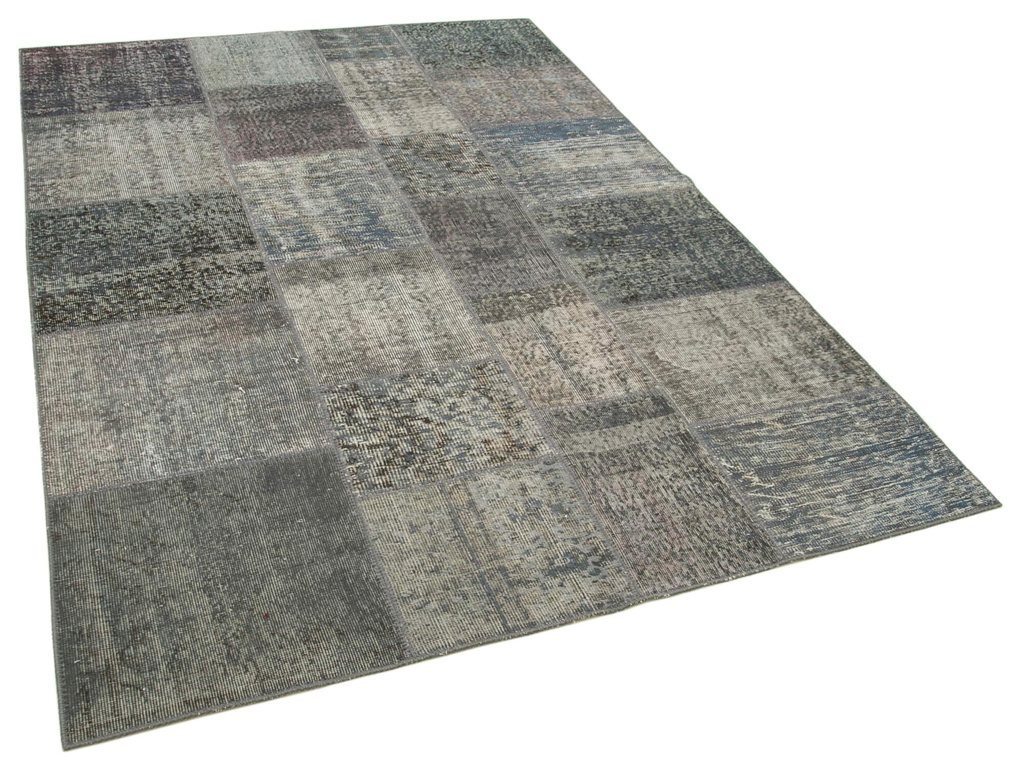 6 x 8 Grey Patchwork Rug - 2647