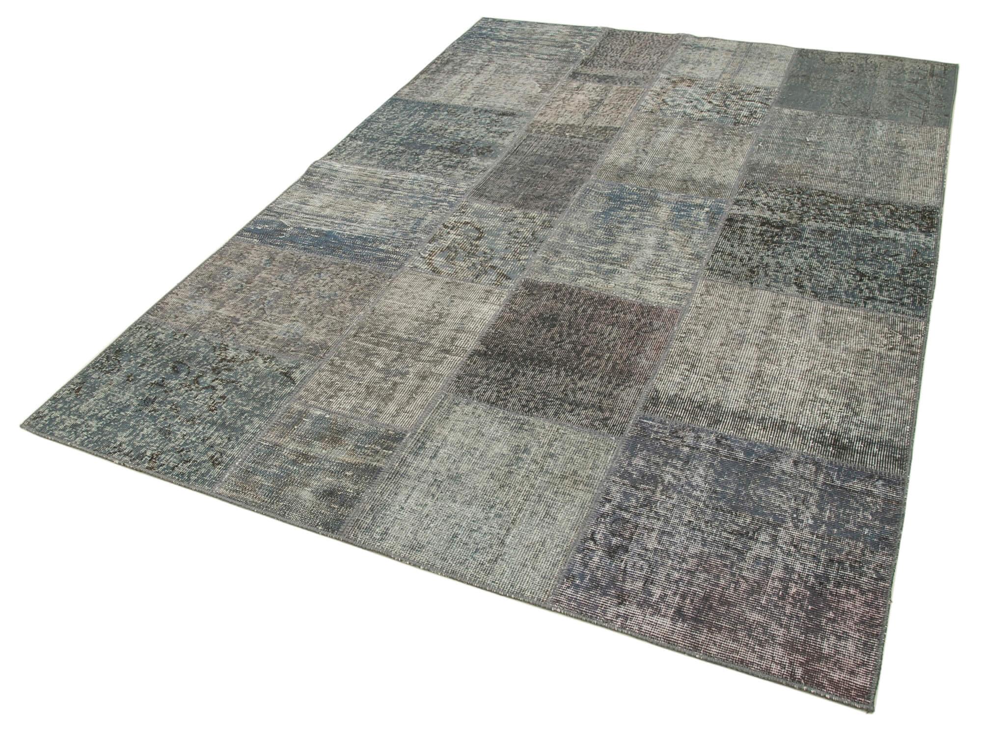 6 x 8 Grey Patchwork Rug - 2647