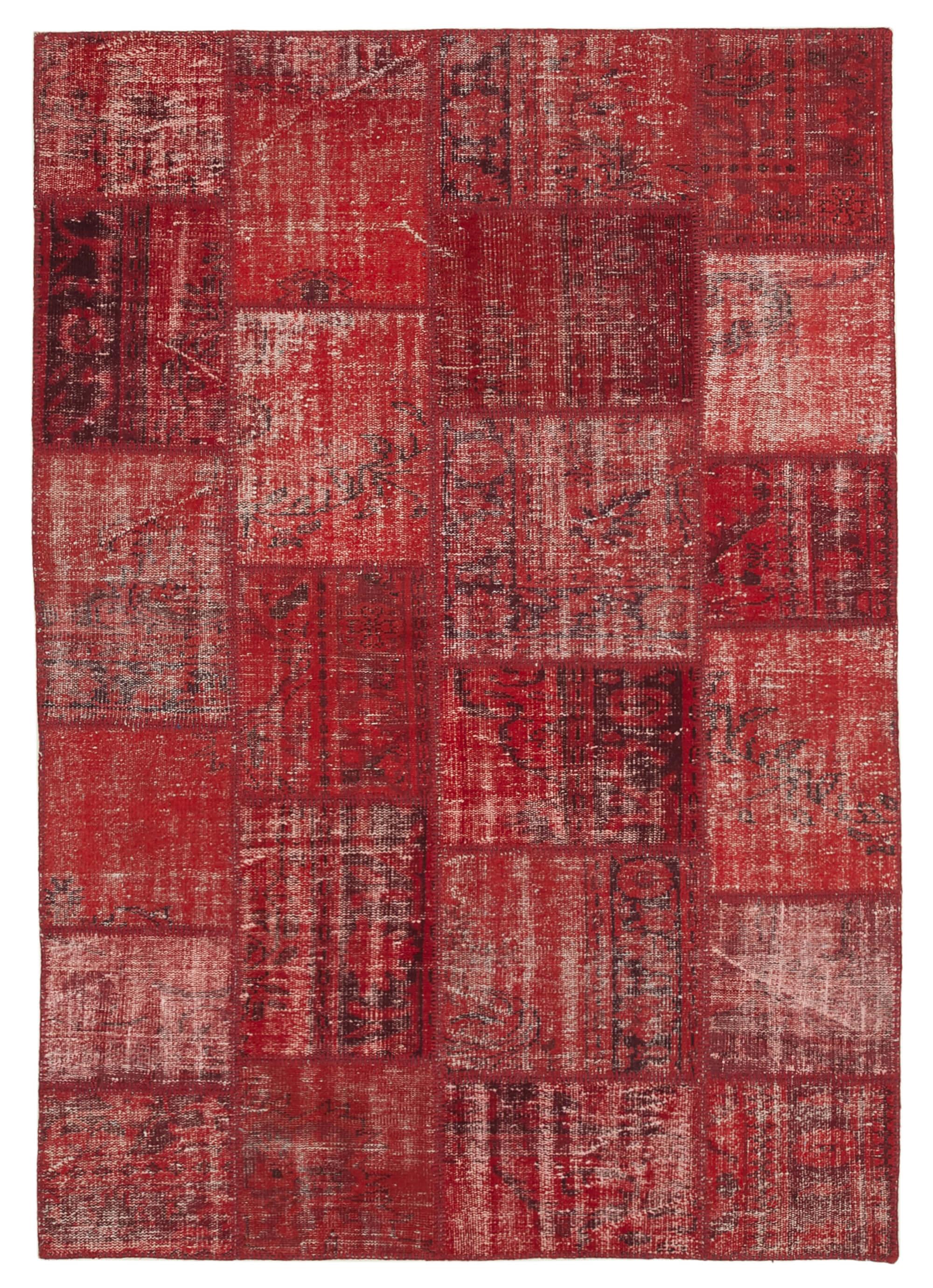 6 x 8 Red Patchwork Rug - 2648