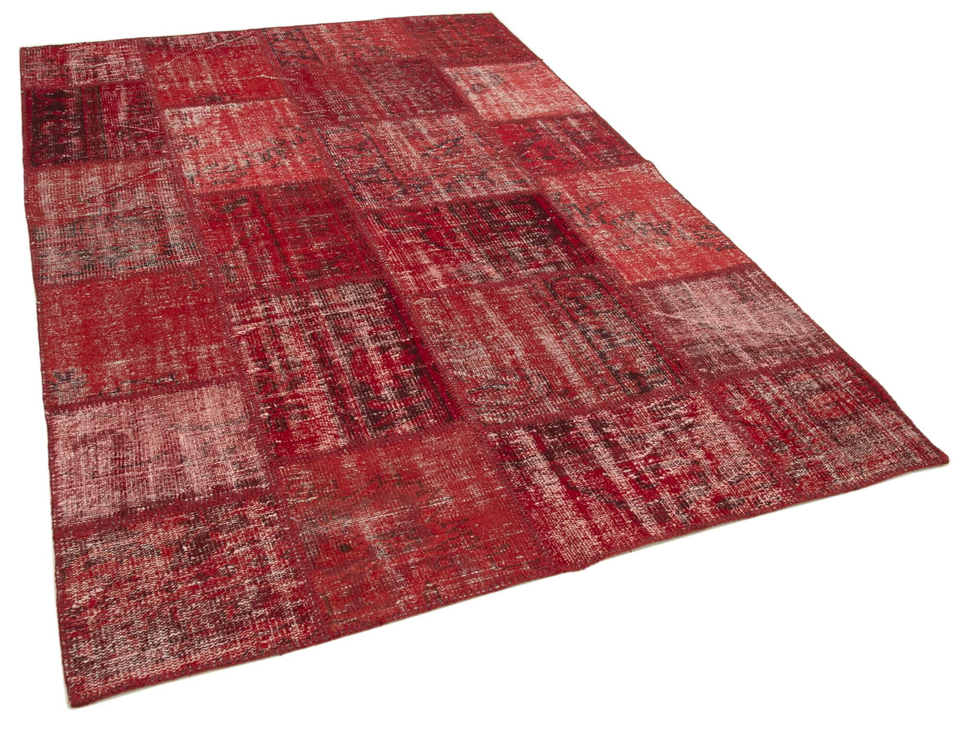 6 x 8 Red Patchwork Rug - 2648