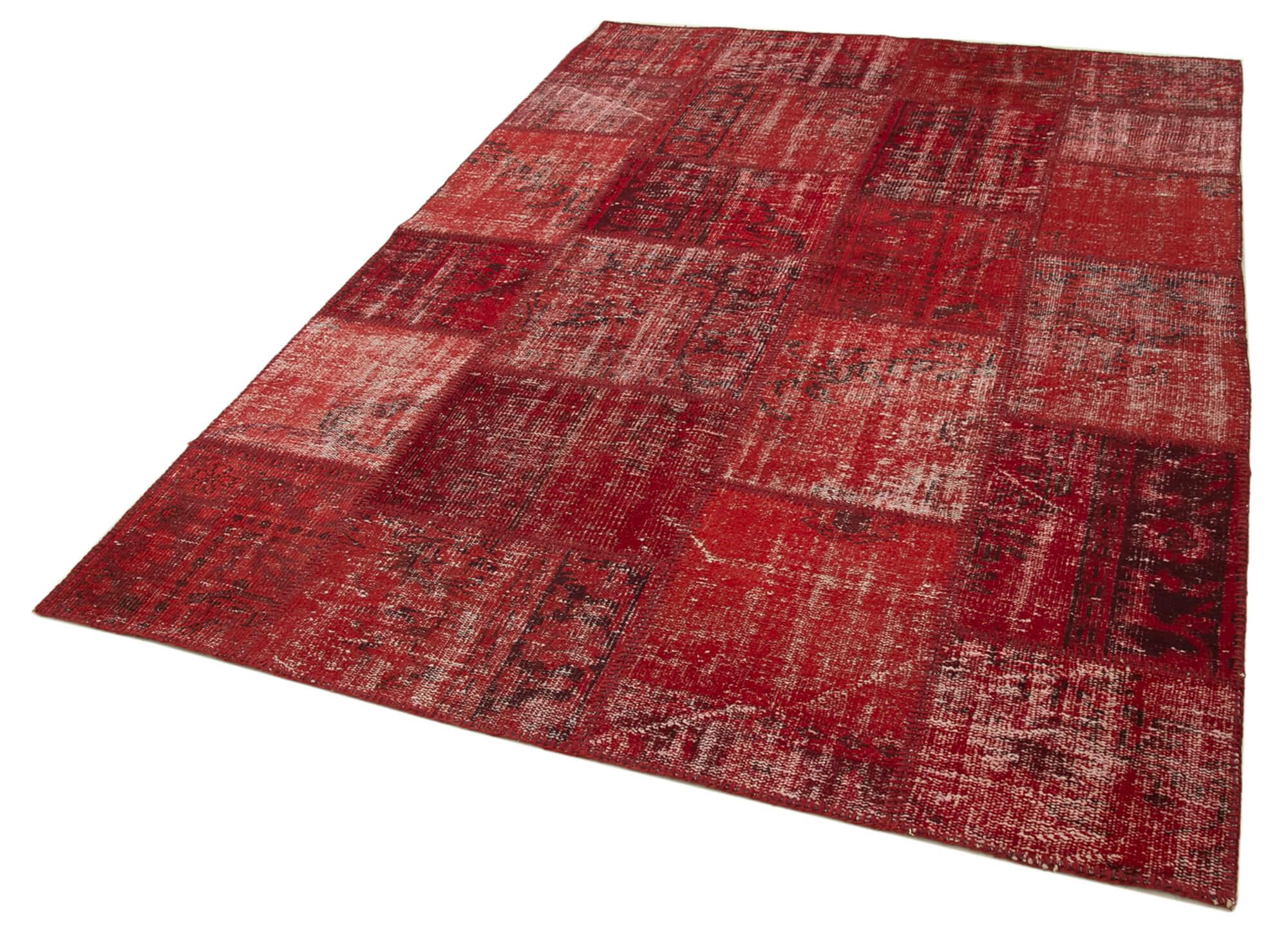 6 x 8 Red Patchwork Rug - 2648