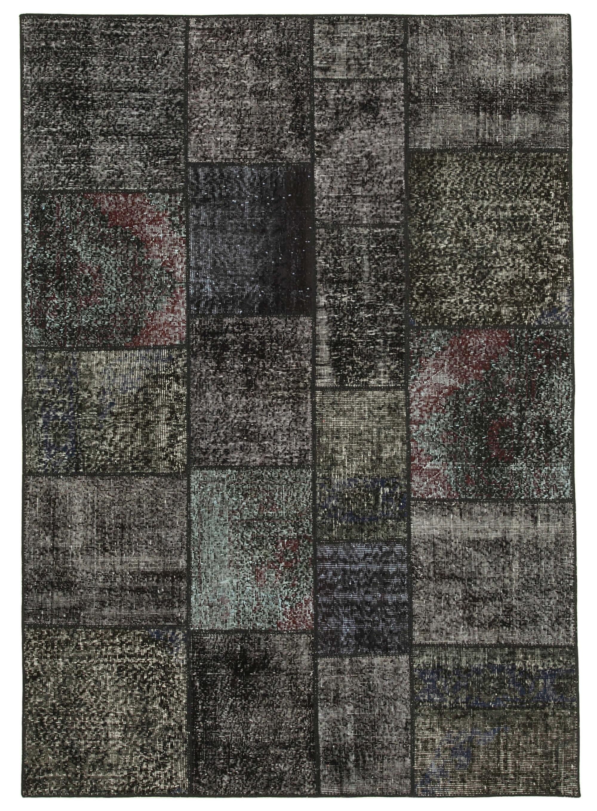 6 x 8 Black Patchwork Rug - 2650