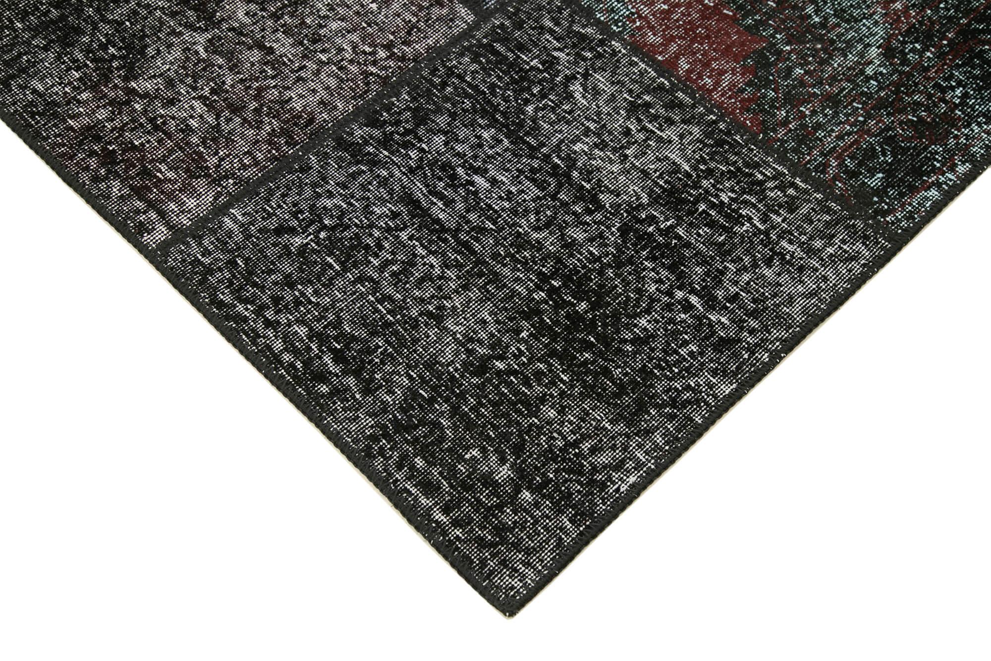 6 x 8 Black Patchwork Rug - 2650