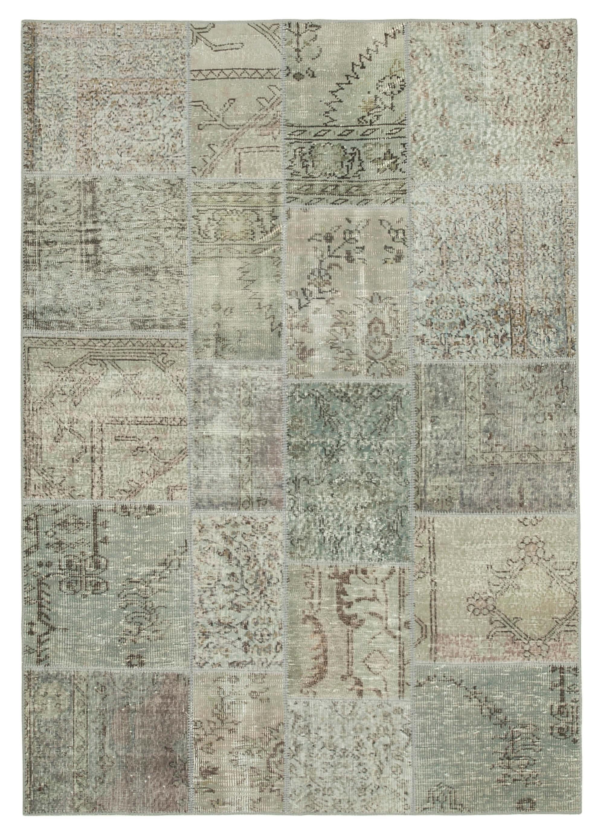 6 x 8 Grey Patchwork Rug - 2652