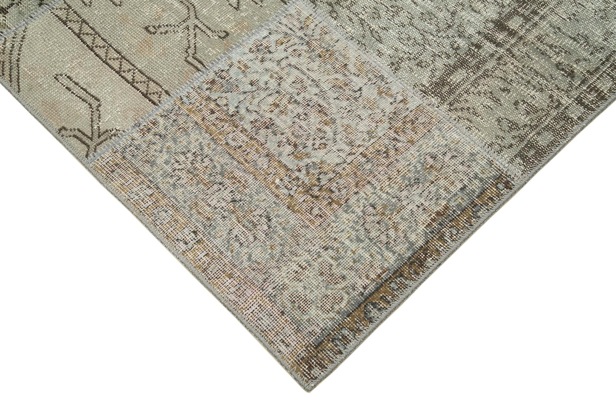 6 x 8 Grey Patchwork Rug - 2652