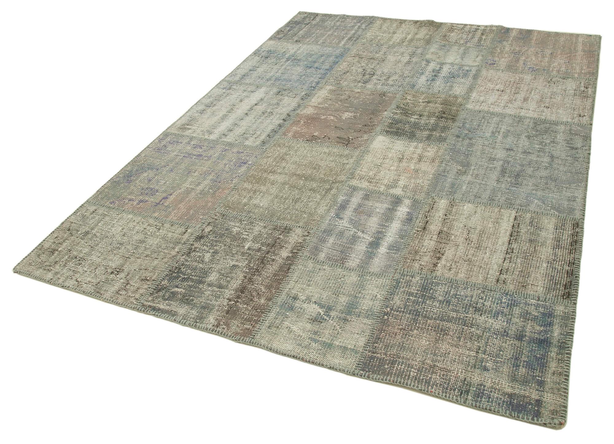 6 x 8 Grey Patchwork Rug - 2653