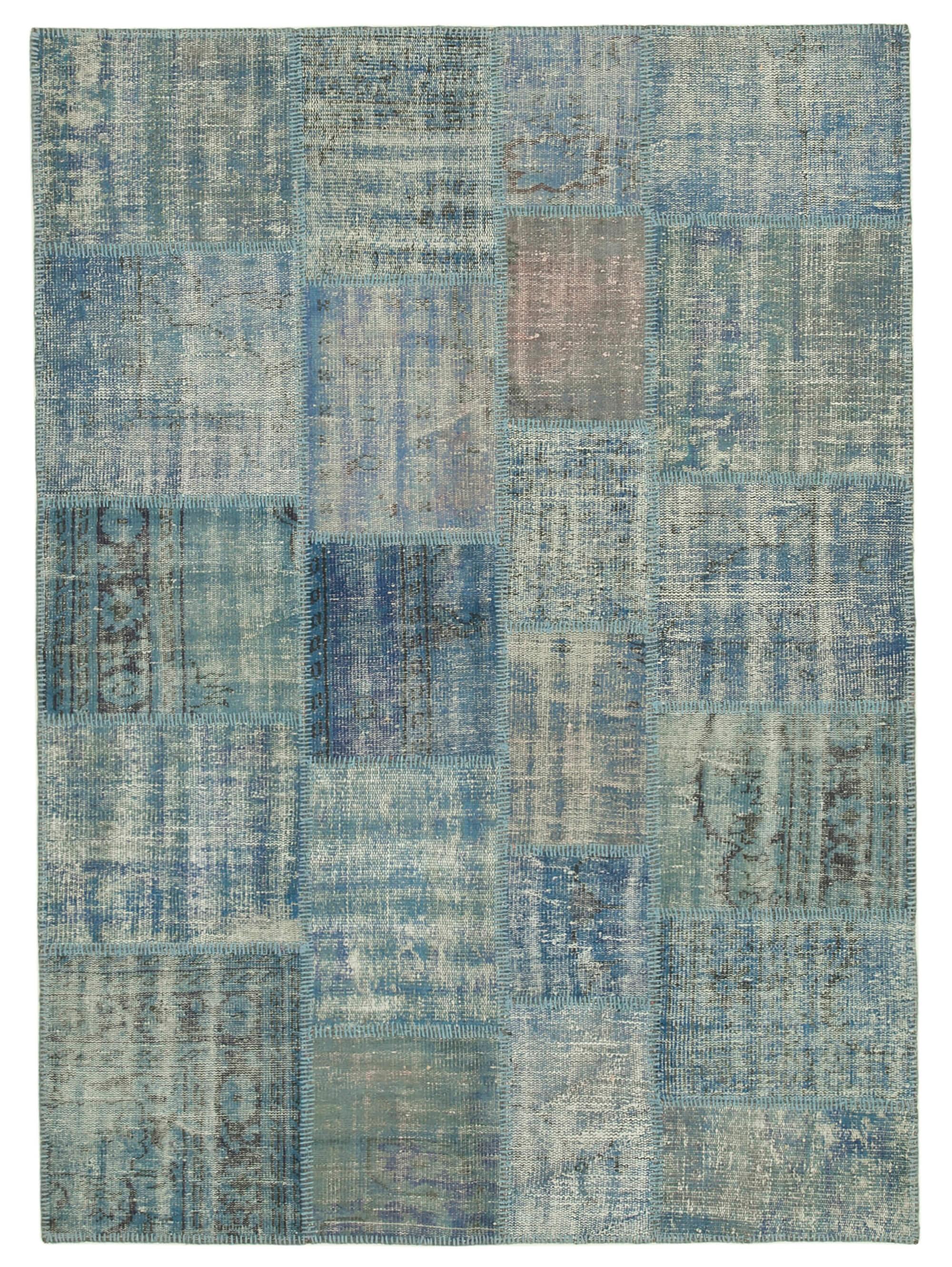 6 x 8 Blue Patchwork Rug - 2655