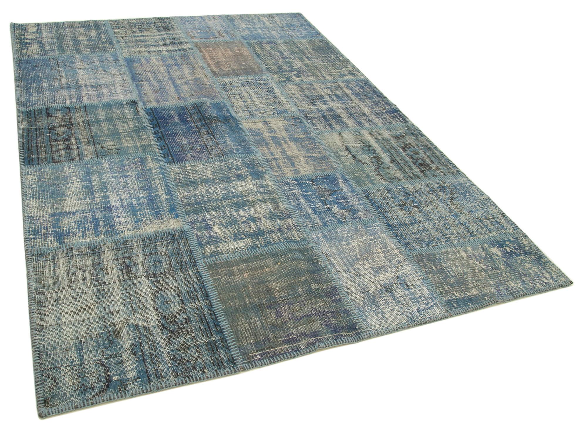 6 x 8 Blue Patchwork Rug - 2655