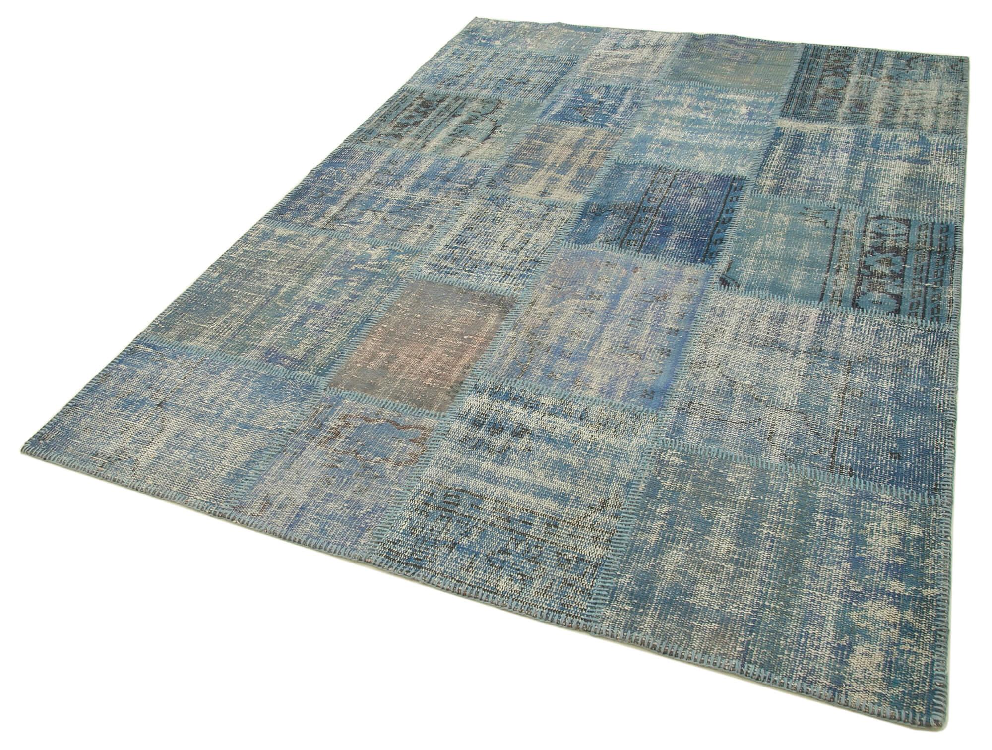 6 x 8 Blue Patchwork Rug - 2655