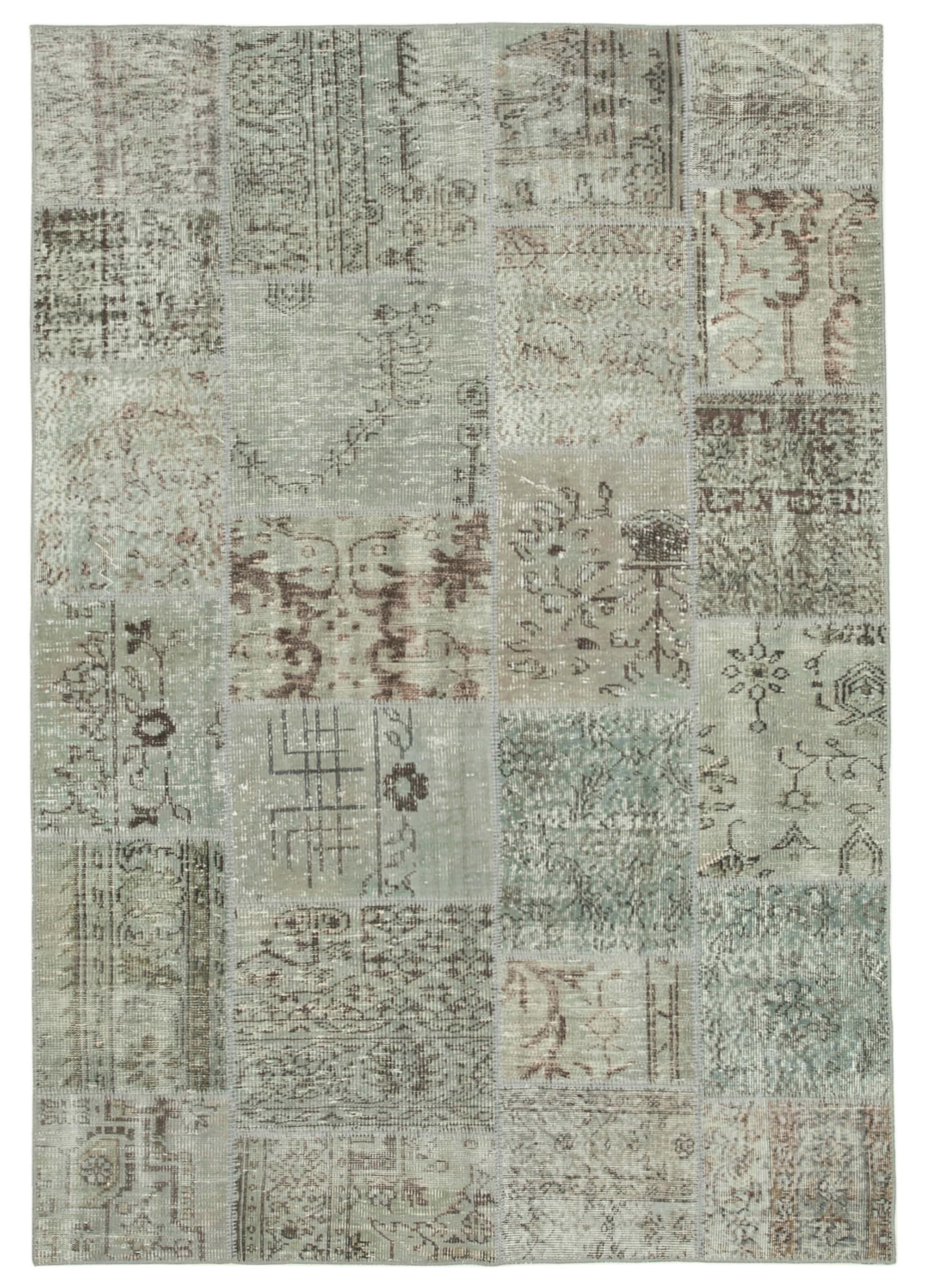 5 x 8 Grey Patchwork Rug - 2656