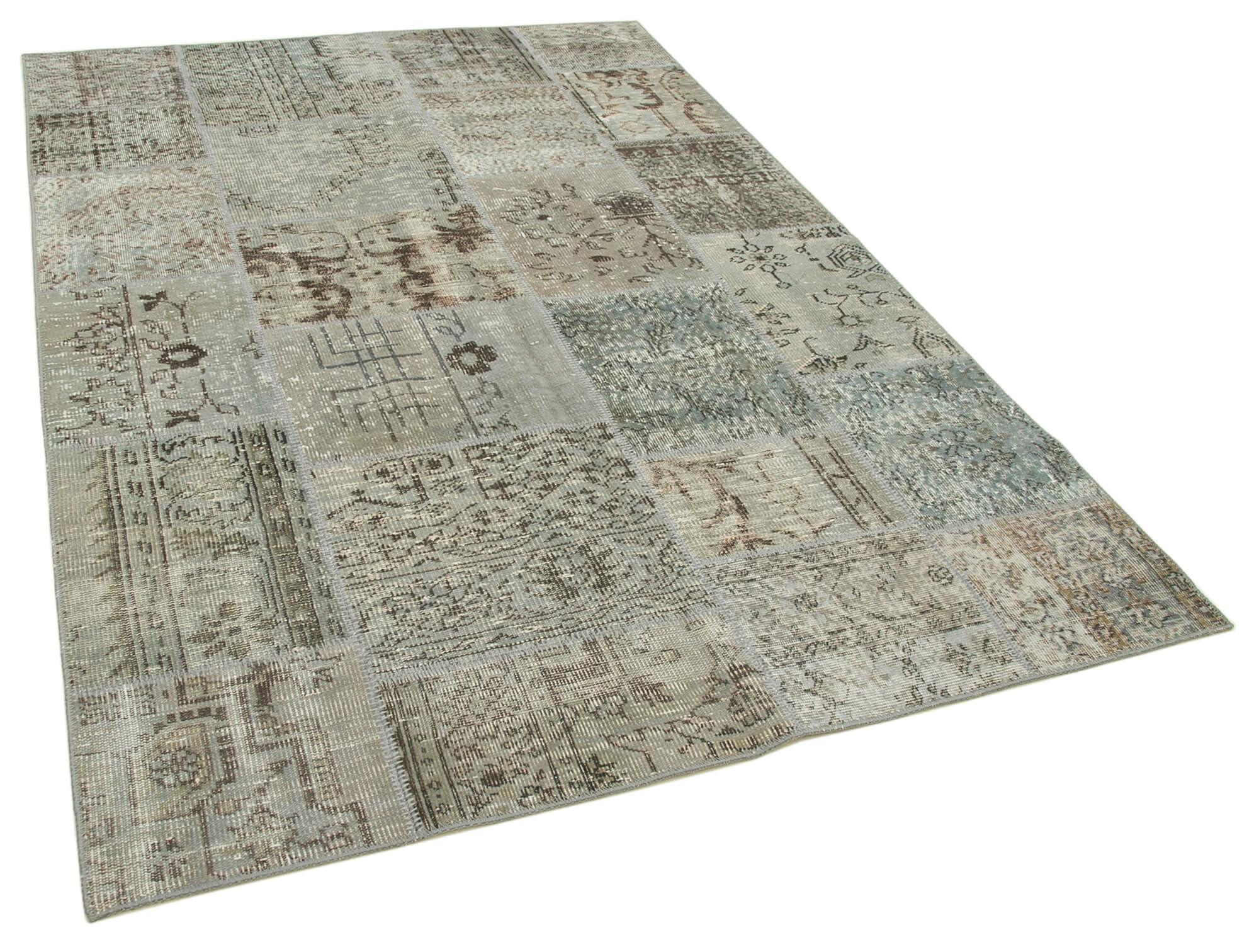 5 x 8 Grey Patchwork Rug - 2656