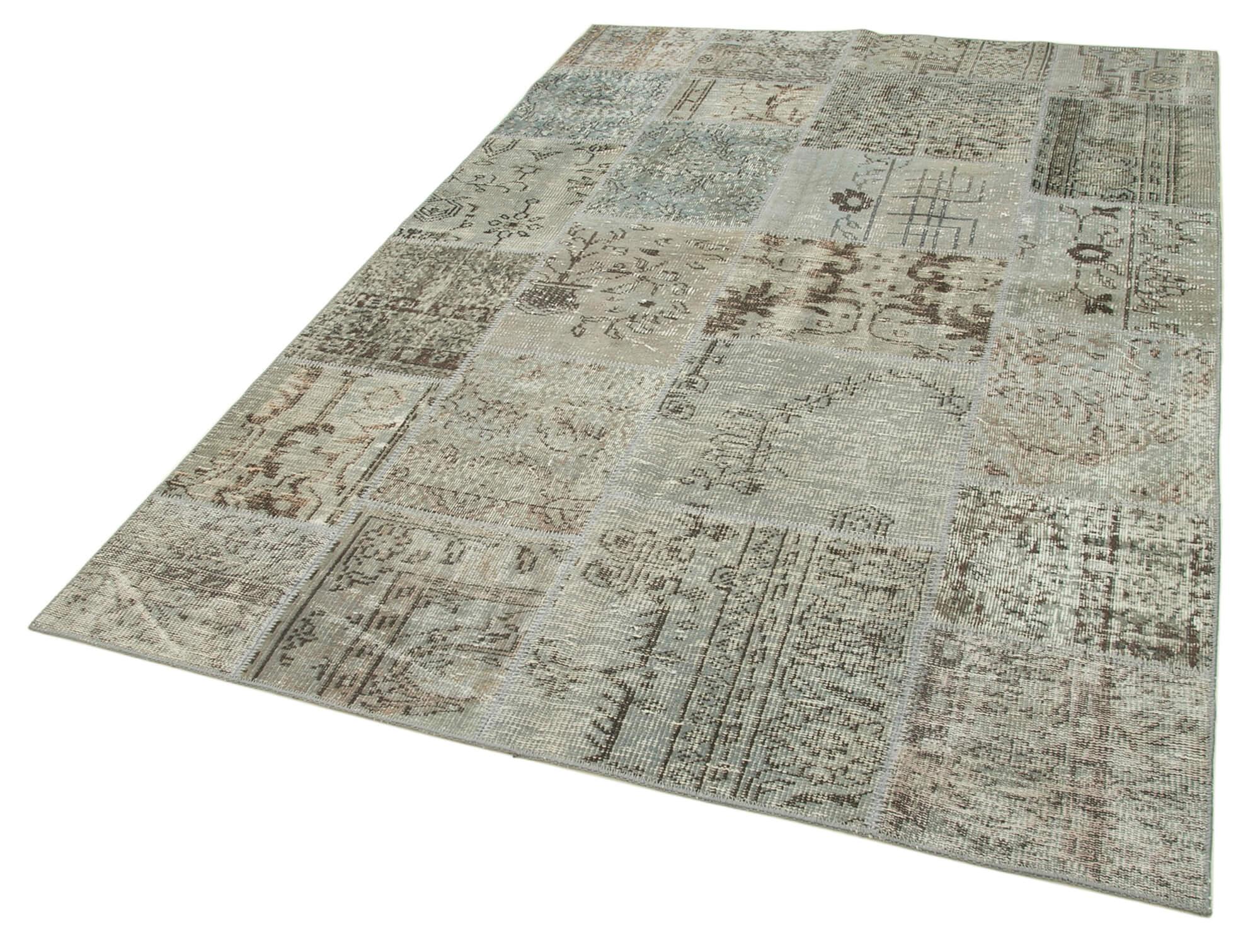 5 x 8 Grey Patchwork Rug - 2656