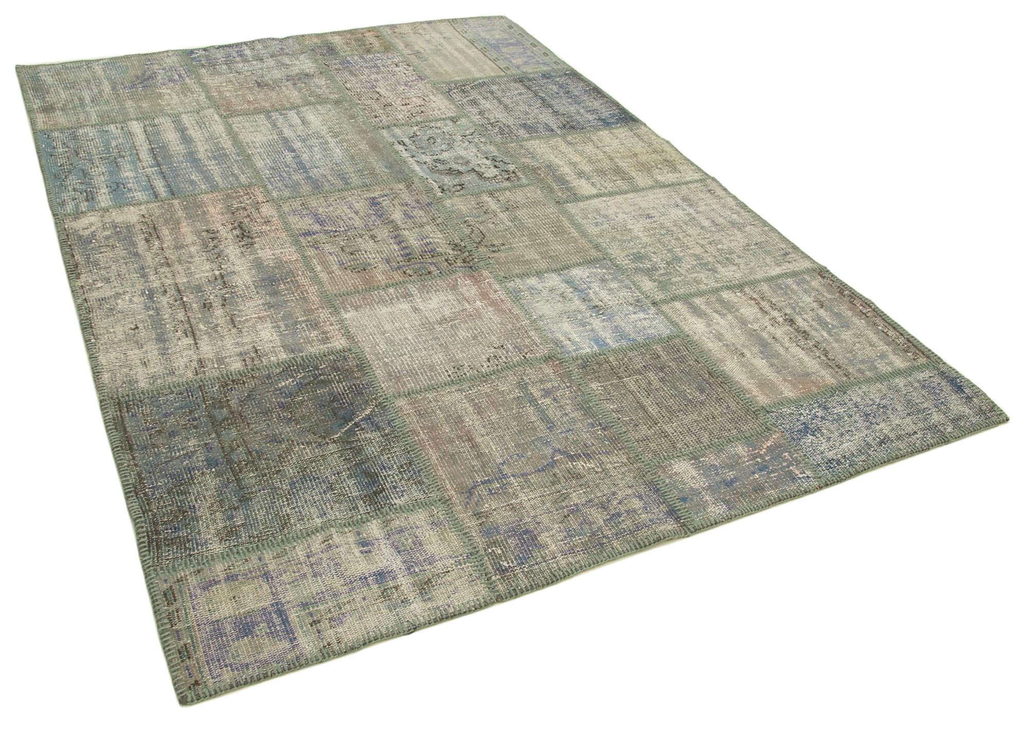 6 x 8 Grey Patchwork Rug - 2658