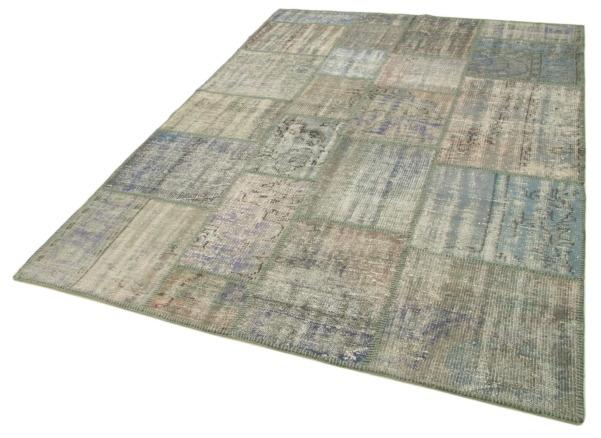 6 x 8 Grey Patchwork Rug - 2658