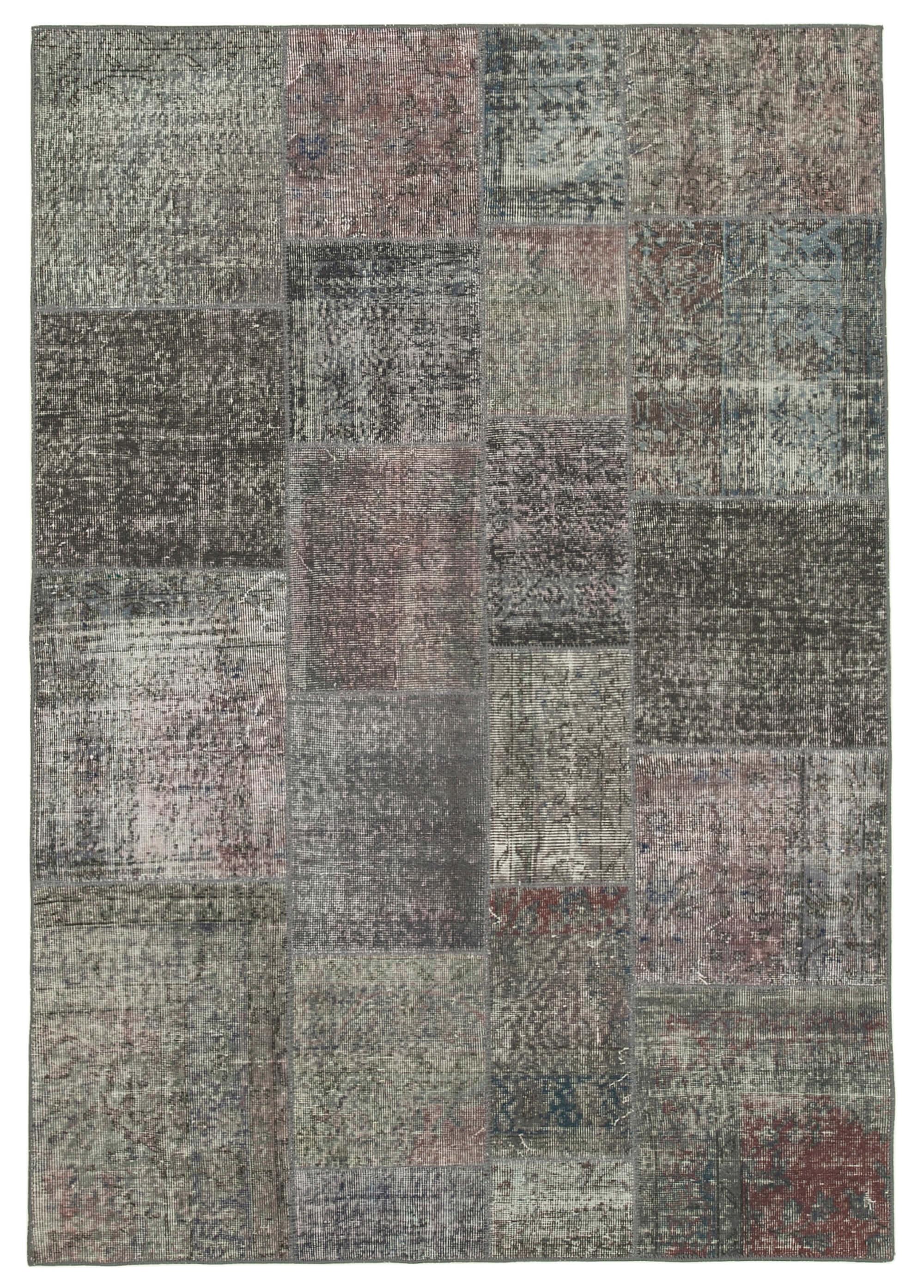 6 x 8 Grey Patchwork Rug - 2661