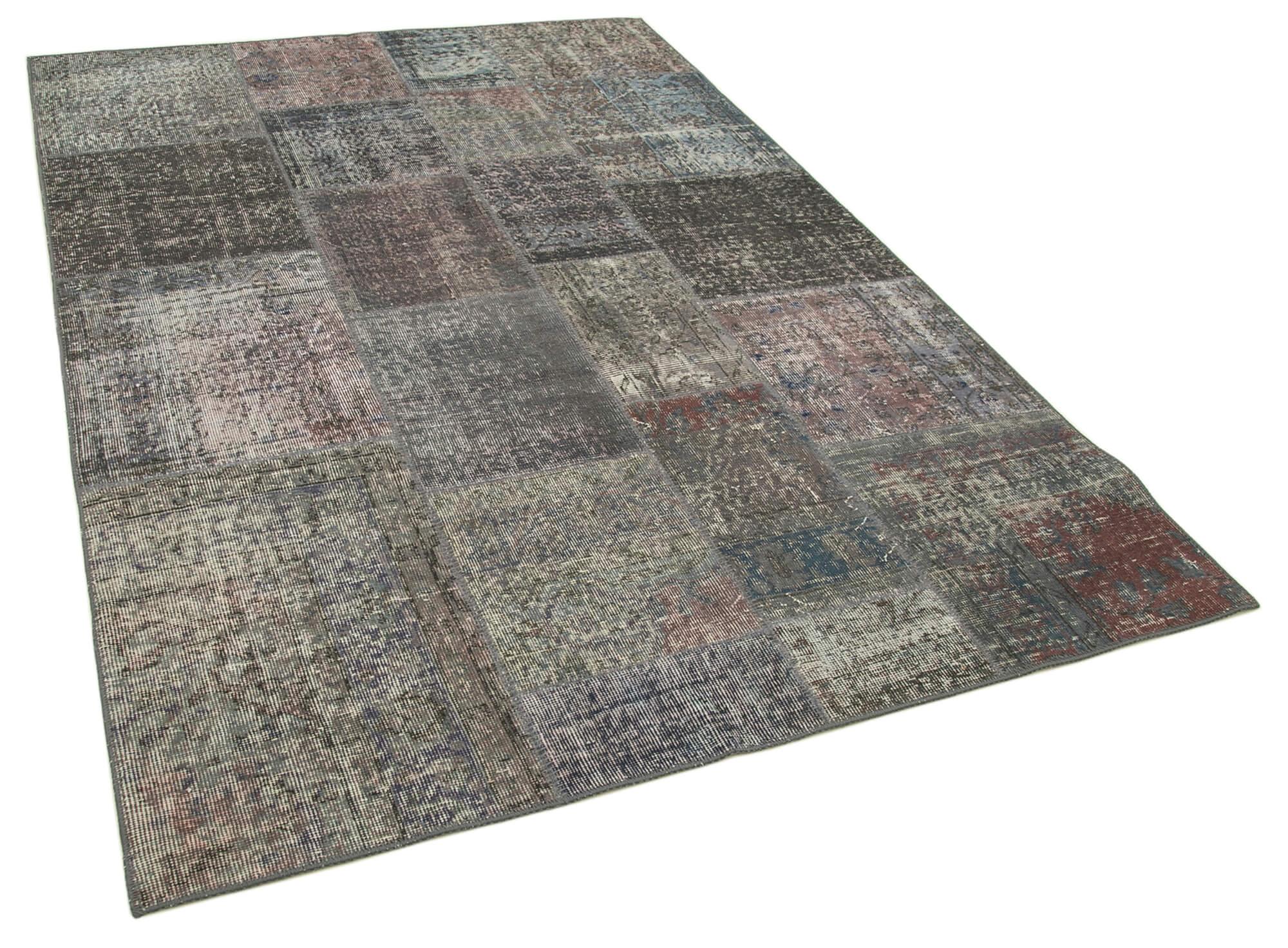 6 x 8 Grey Patchwork Rug - 2661