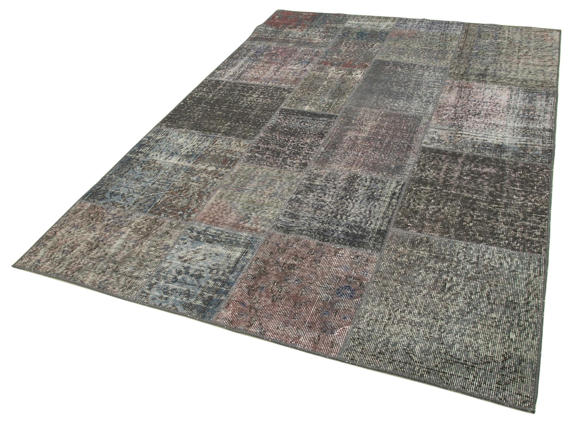 6 x 8 Grey Patchwork Rug - 2661