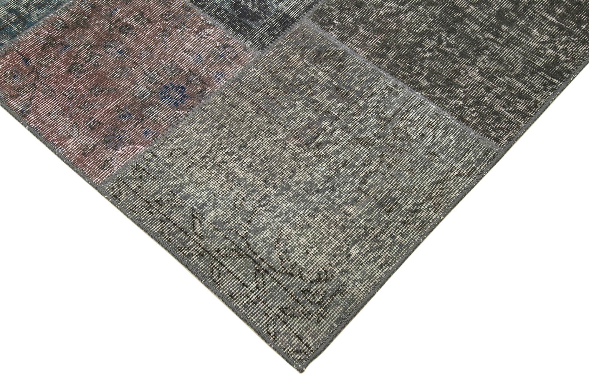 6 x 8 Grey Patchwork Rug - 2661