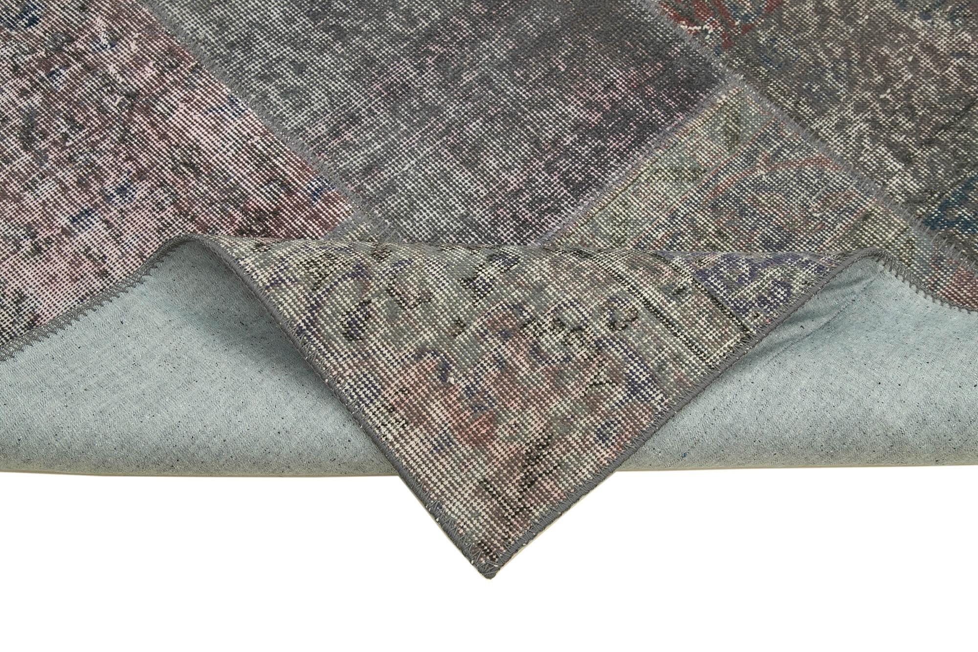 6 x 8 Grey Patchwork Rug - 2661