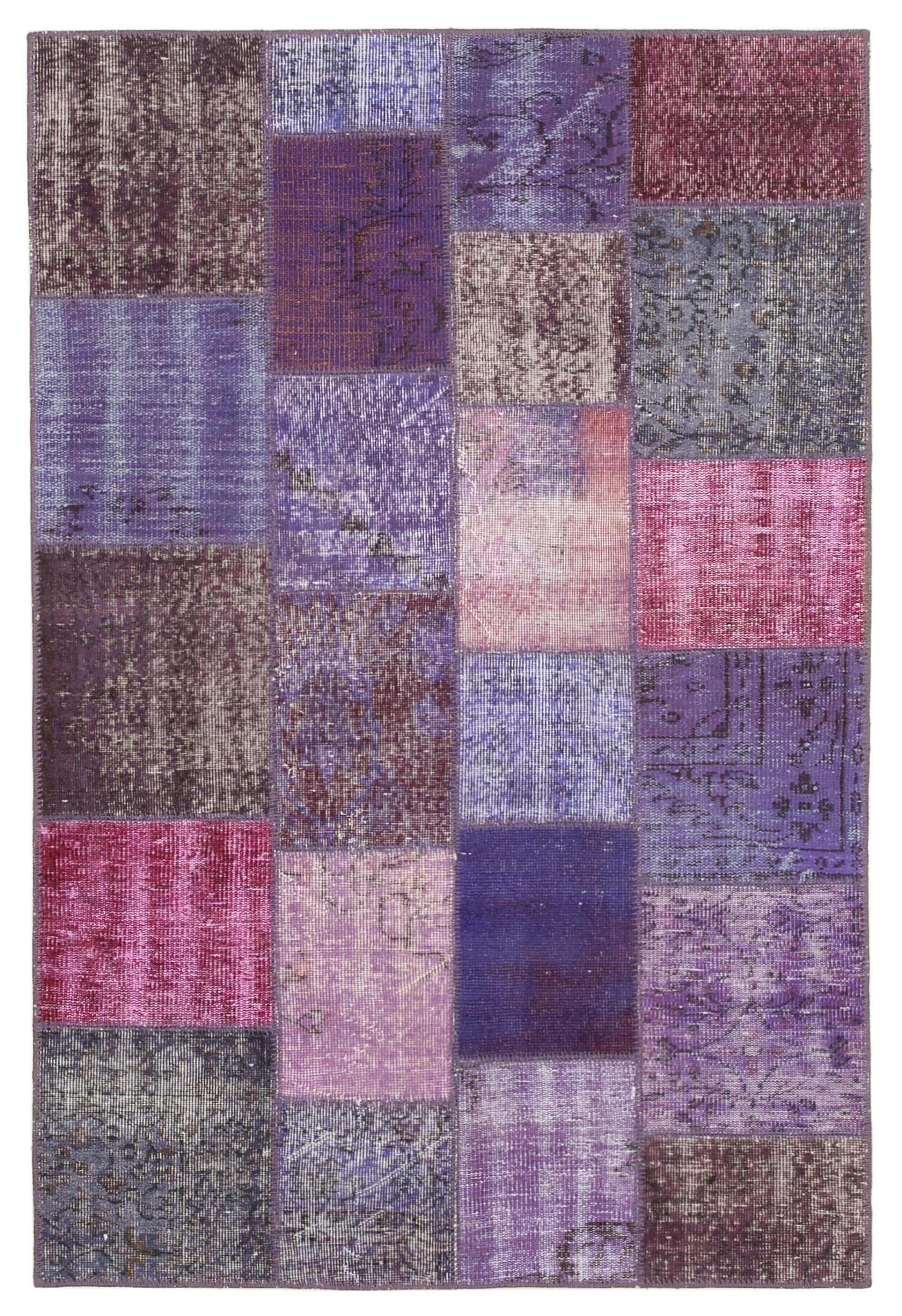 4 x 7 Purple Patchwork Rug - 2663