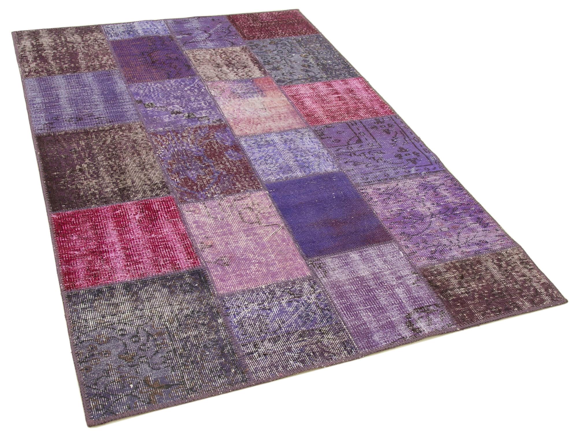 4 x 7 Purple Patchwork Rug - 2663