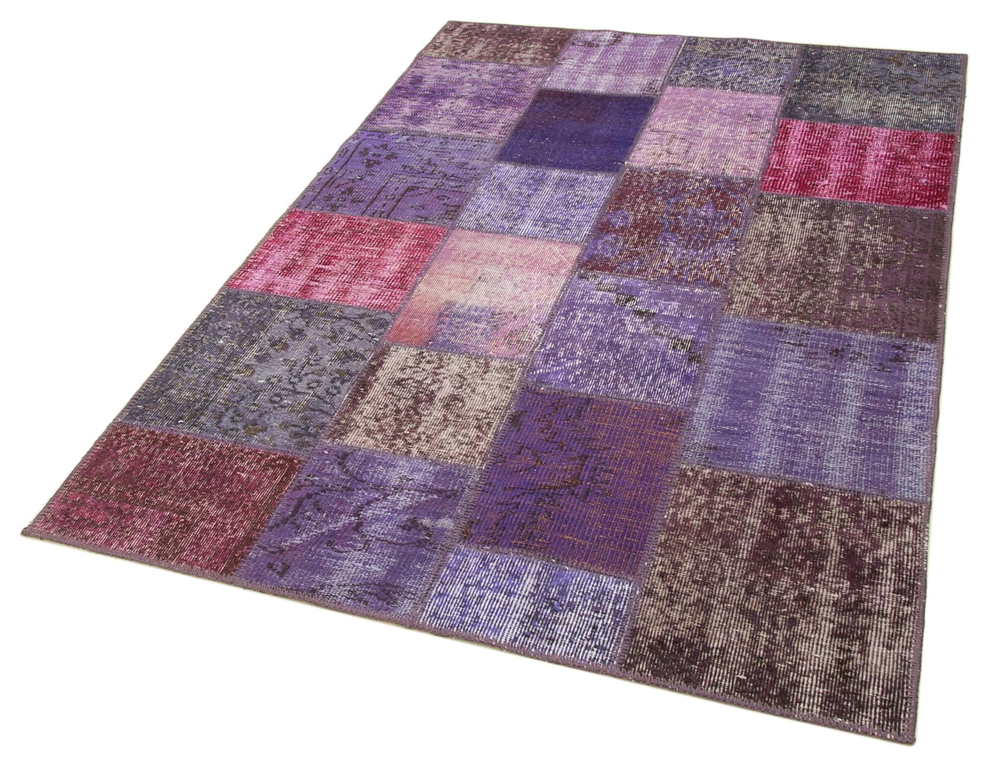 4 x 7 Purple Patchwork Rug - 2663