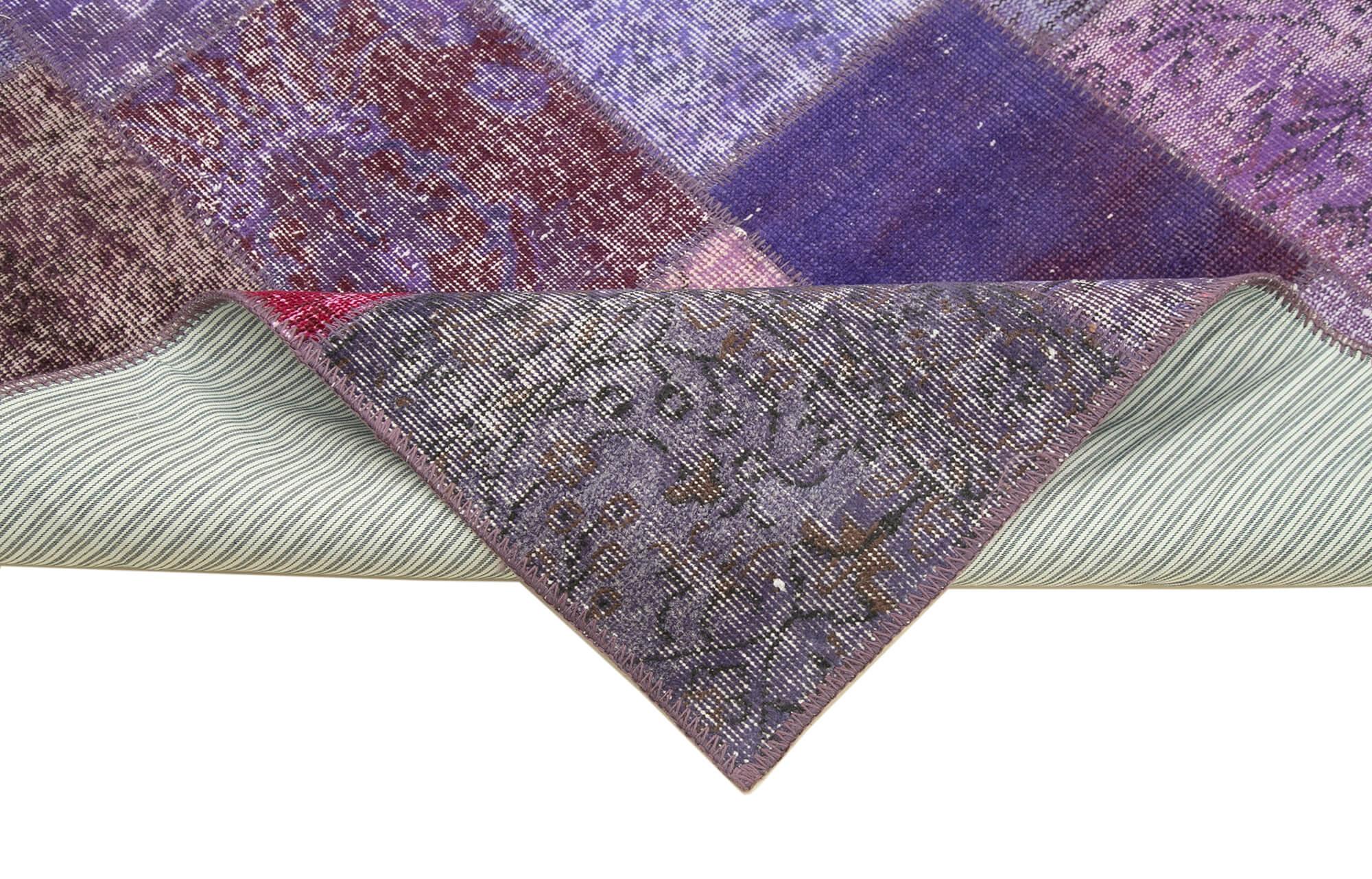 4 x 7 Purple Patchwork Rug - 2663